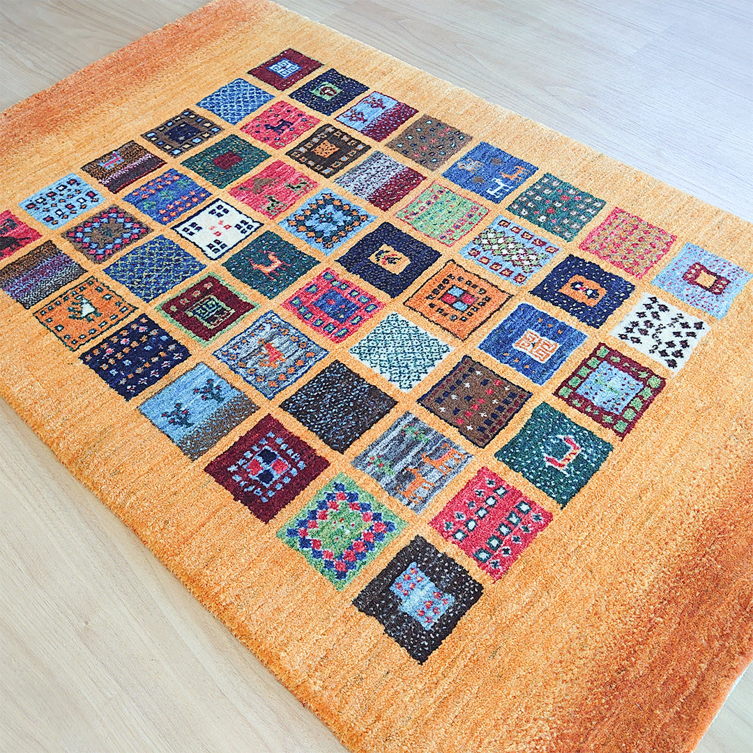 ギャッベ イラン産<br>玄関マットサイズ 134×86