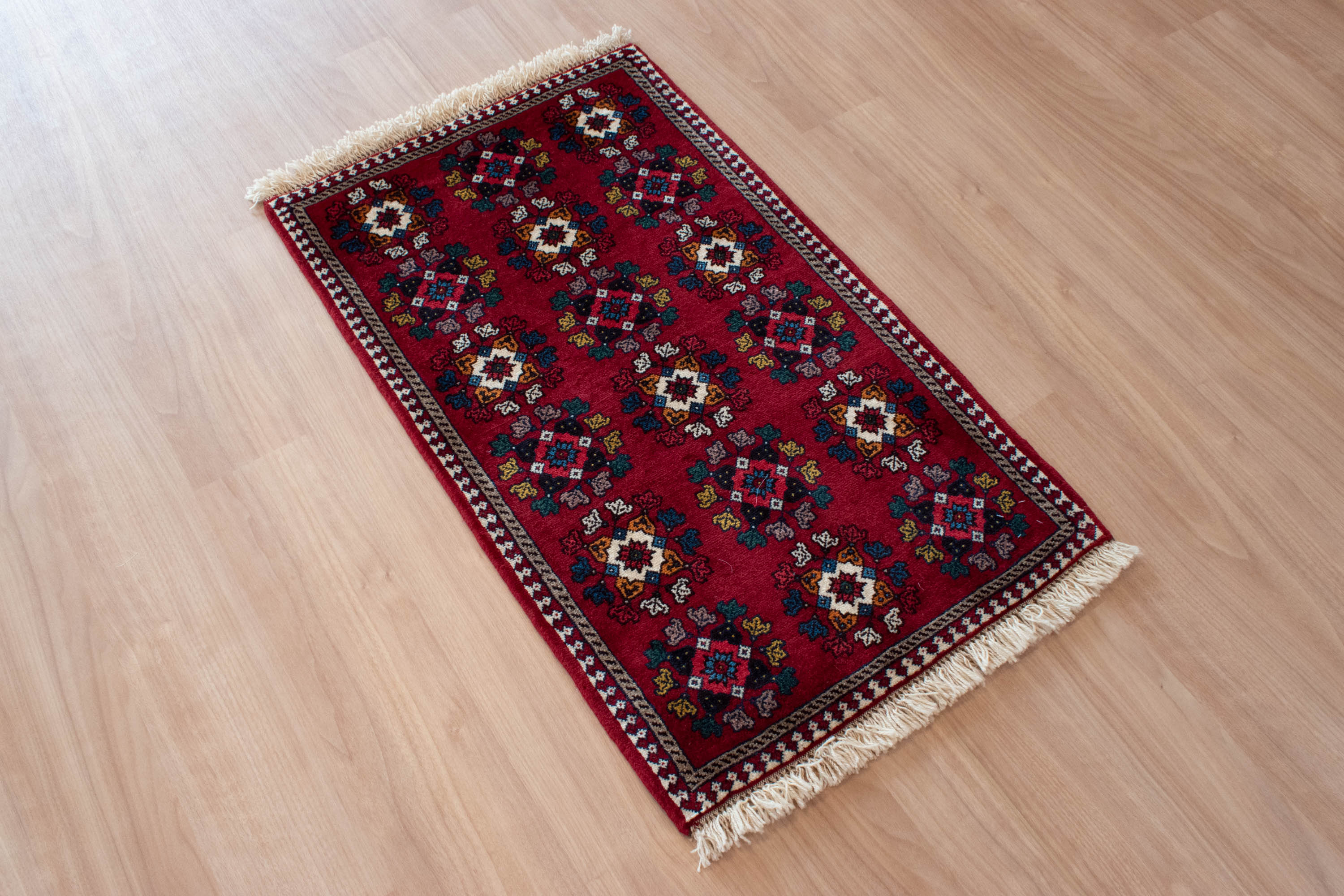 トライバルラグ イラン産 ヤラメ<br> 玄関マットサイズ 99×60