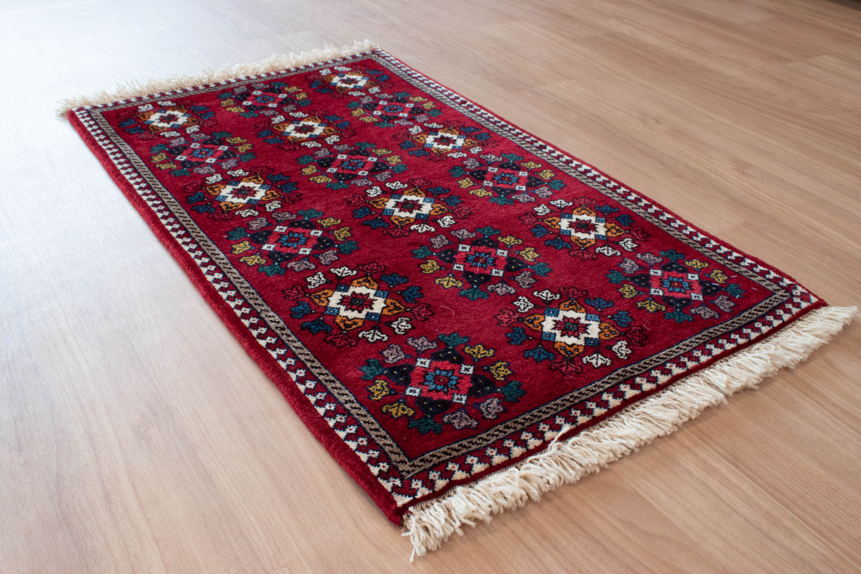 トライバルラグ イラン産 ヤラメ<br> 玄関マットサイズ 99×60