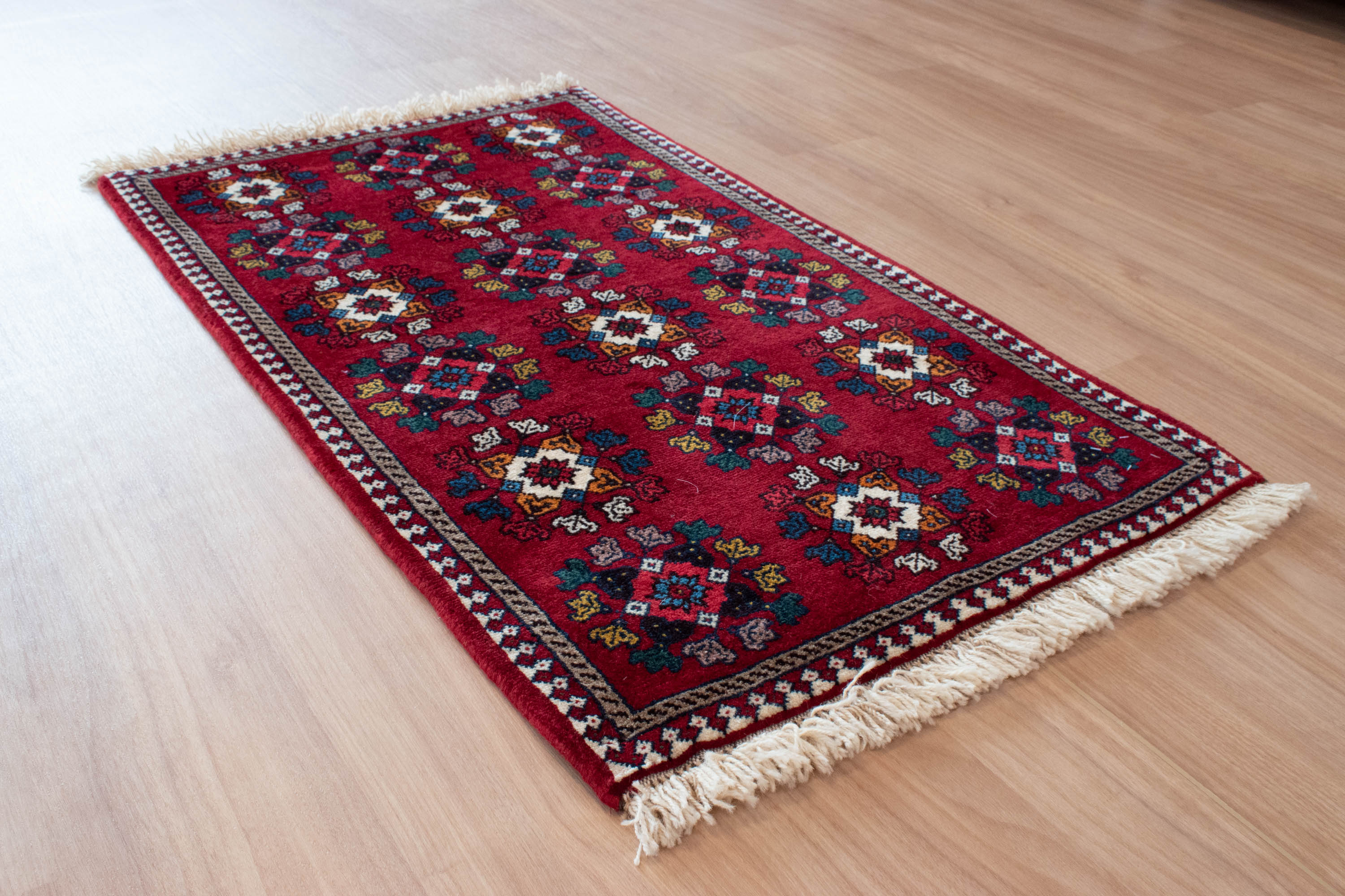 トライバルラグ イラン産 ヤラメ<br> 玄関マットサイズ 99×60