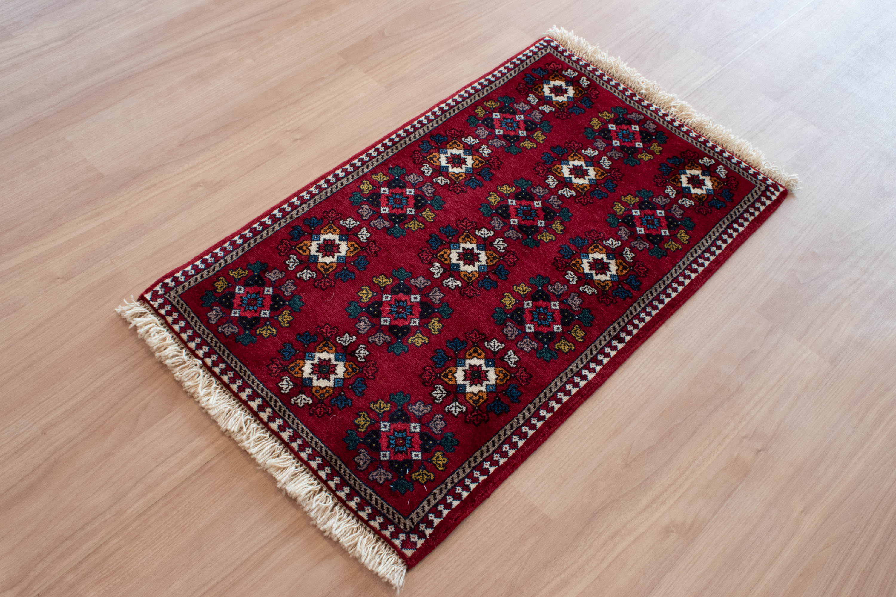トライバルラグ イラン産 ヤラメ<br> 玄関マットサイズ 99×60