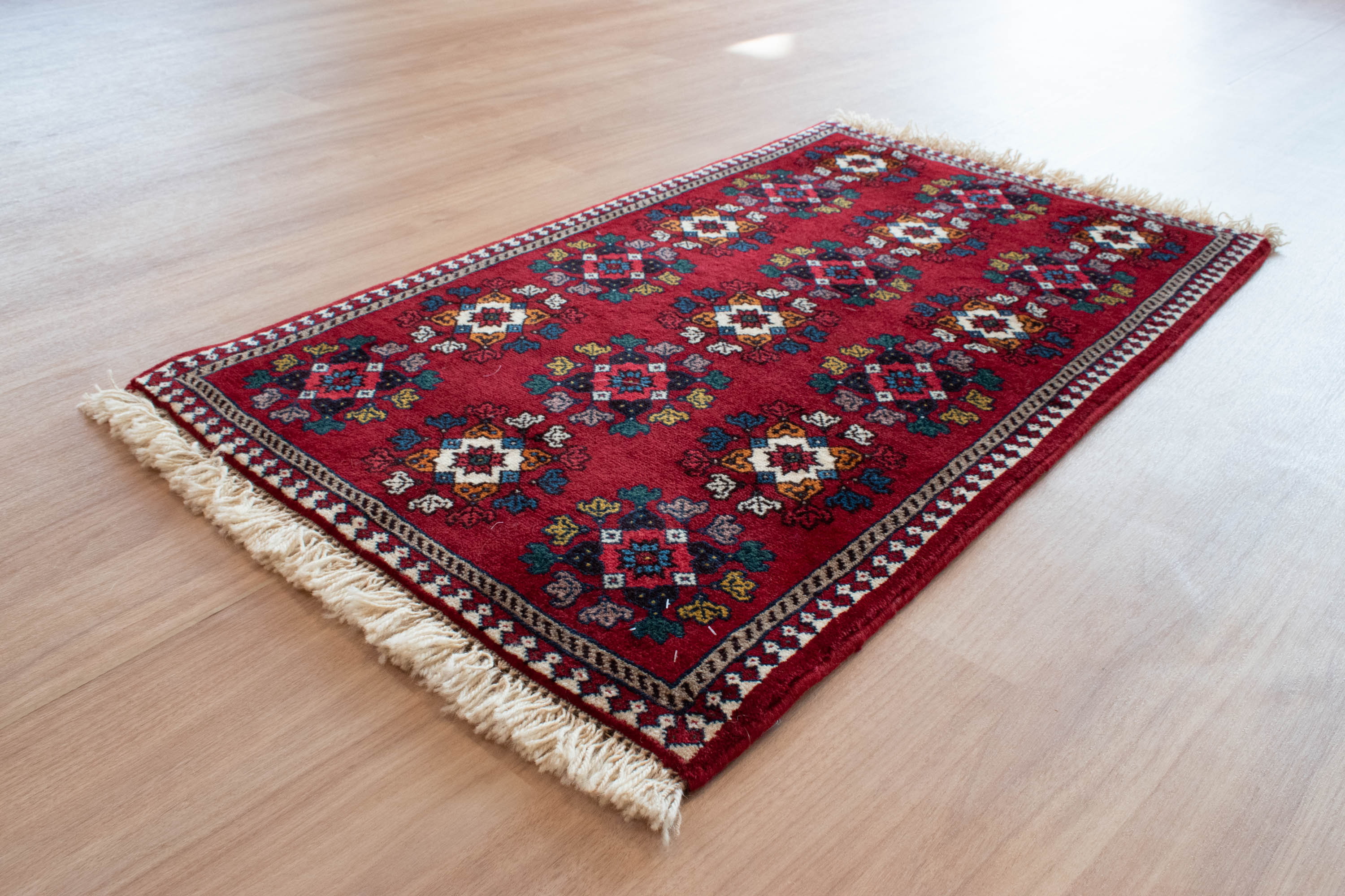 トライバルラグ イラン産 ヤラメ<br> 玄関マットサイズ 99×60