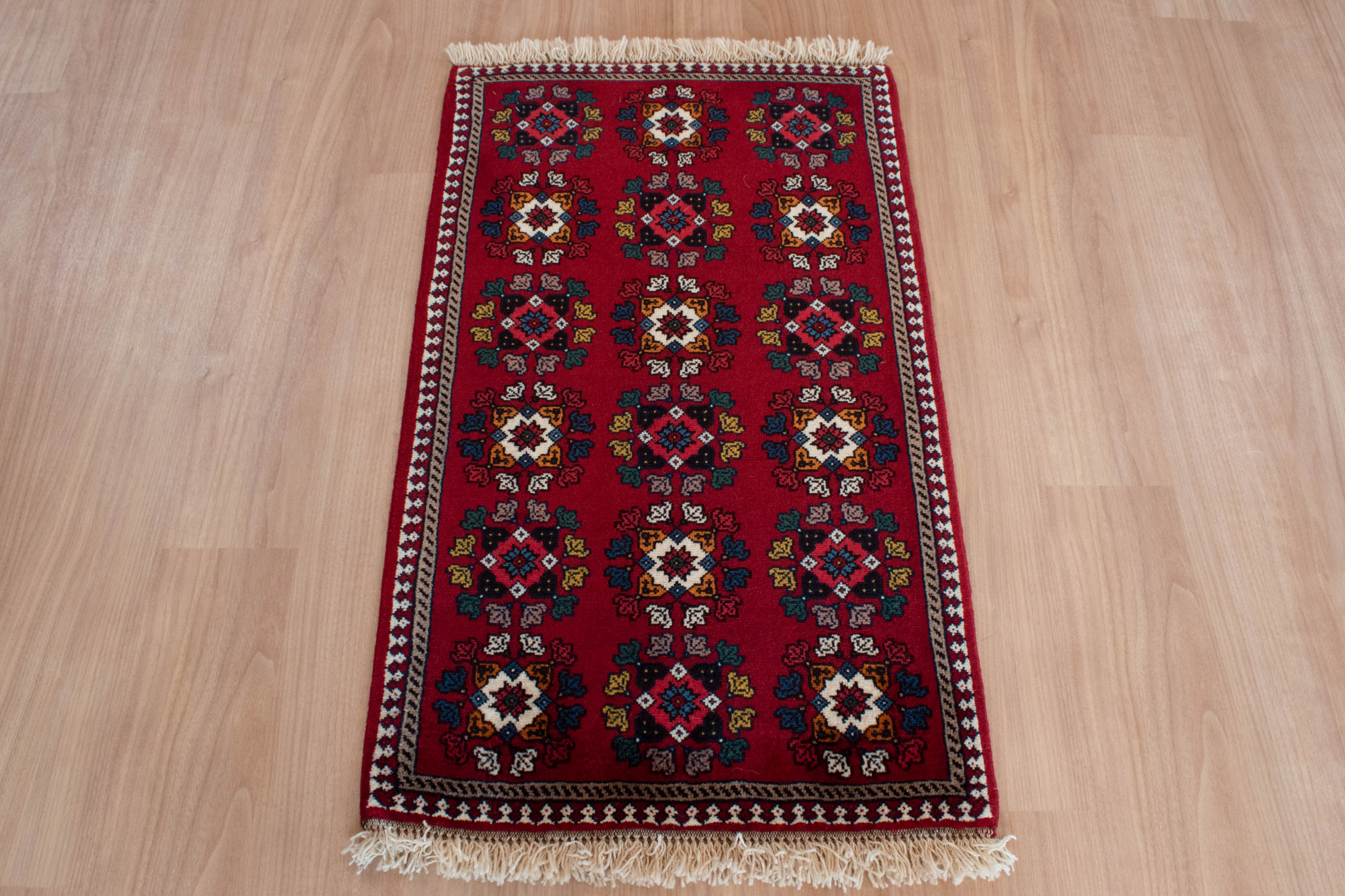 トライバルラグ イラン産 ヤラメ<br> 玄関マットサイズ 99×60