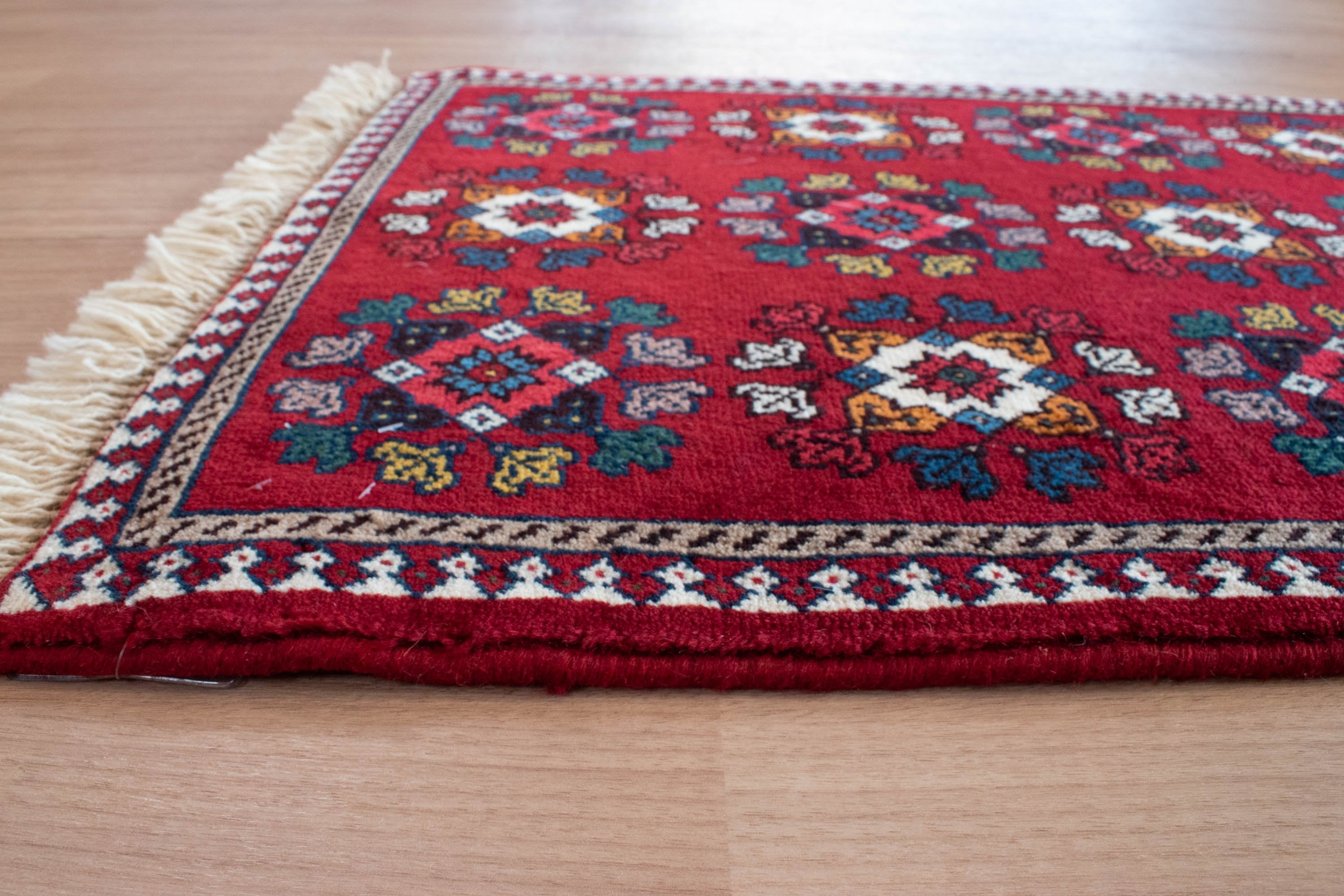 トライバルラグ イラン産 ヤラメ<br> 玄関マットサイズ 99×60