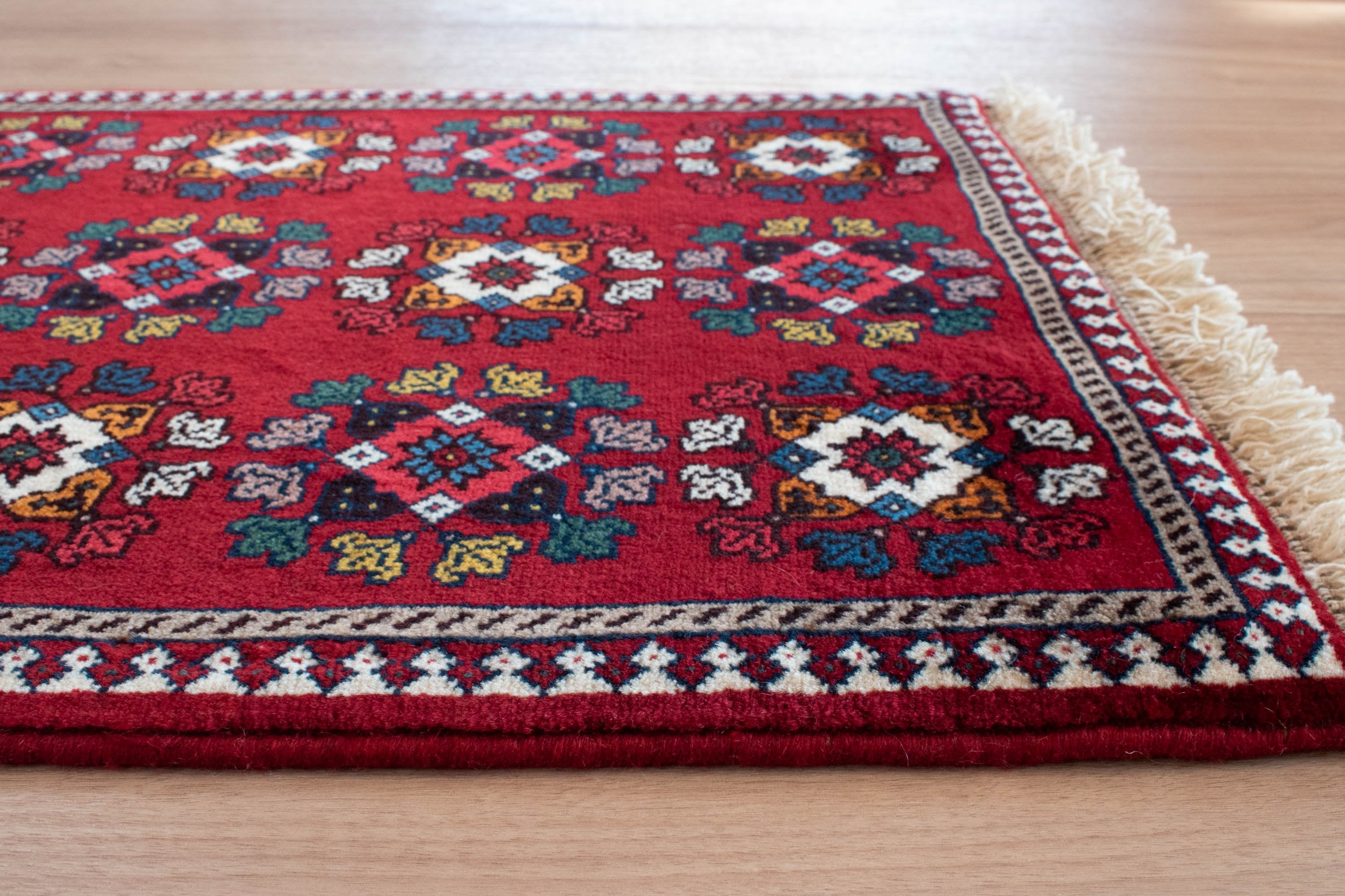 トライバルラグ イラン産 ヤラメ<br> 玄関マットサイズ 99×60