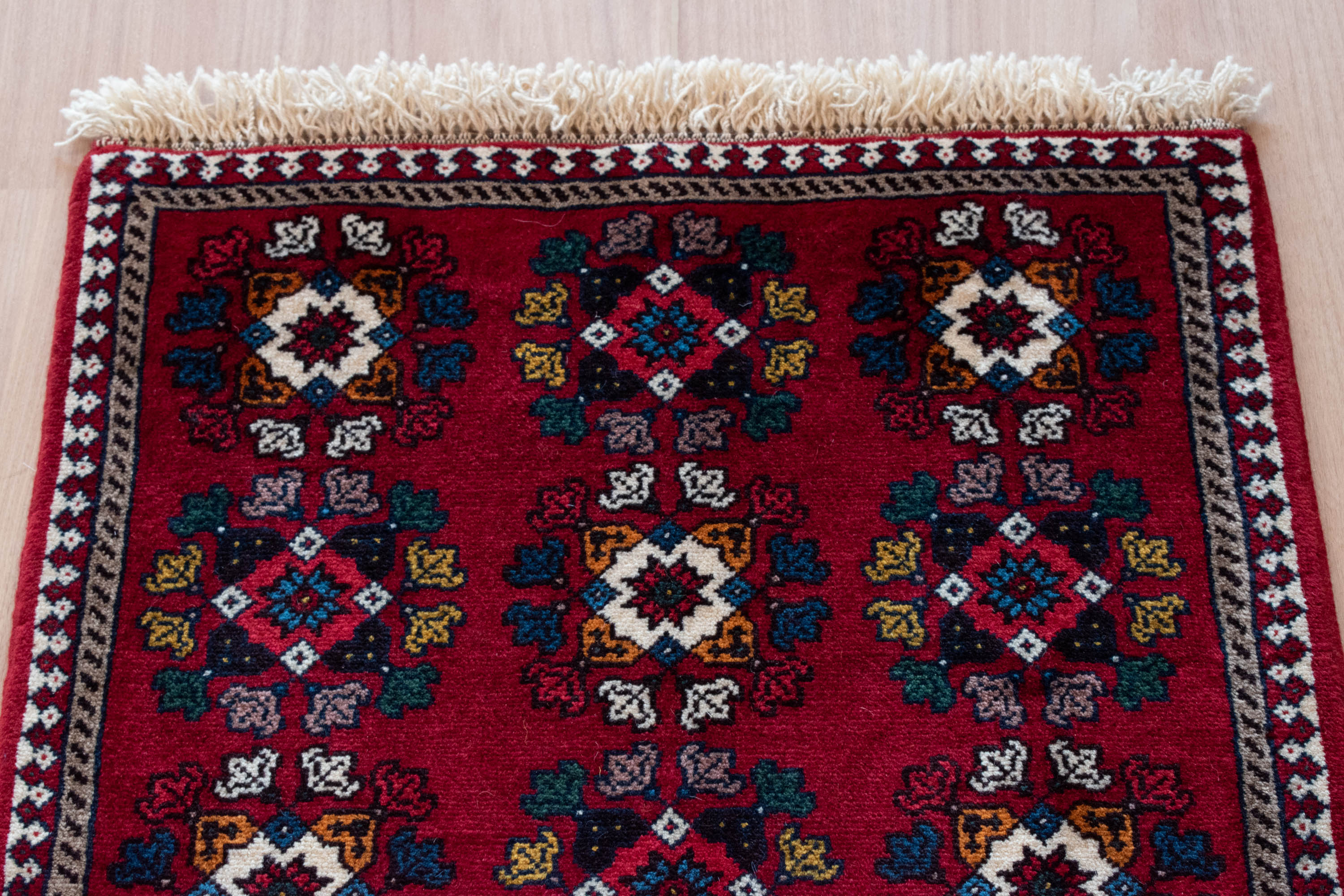 トライバルラグ イラン産 ヤラメ<br> 玄関マットサイズ 99×60