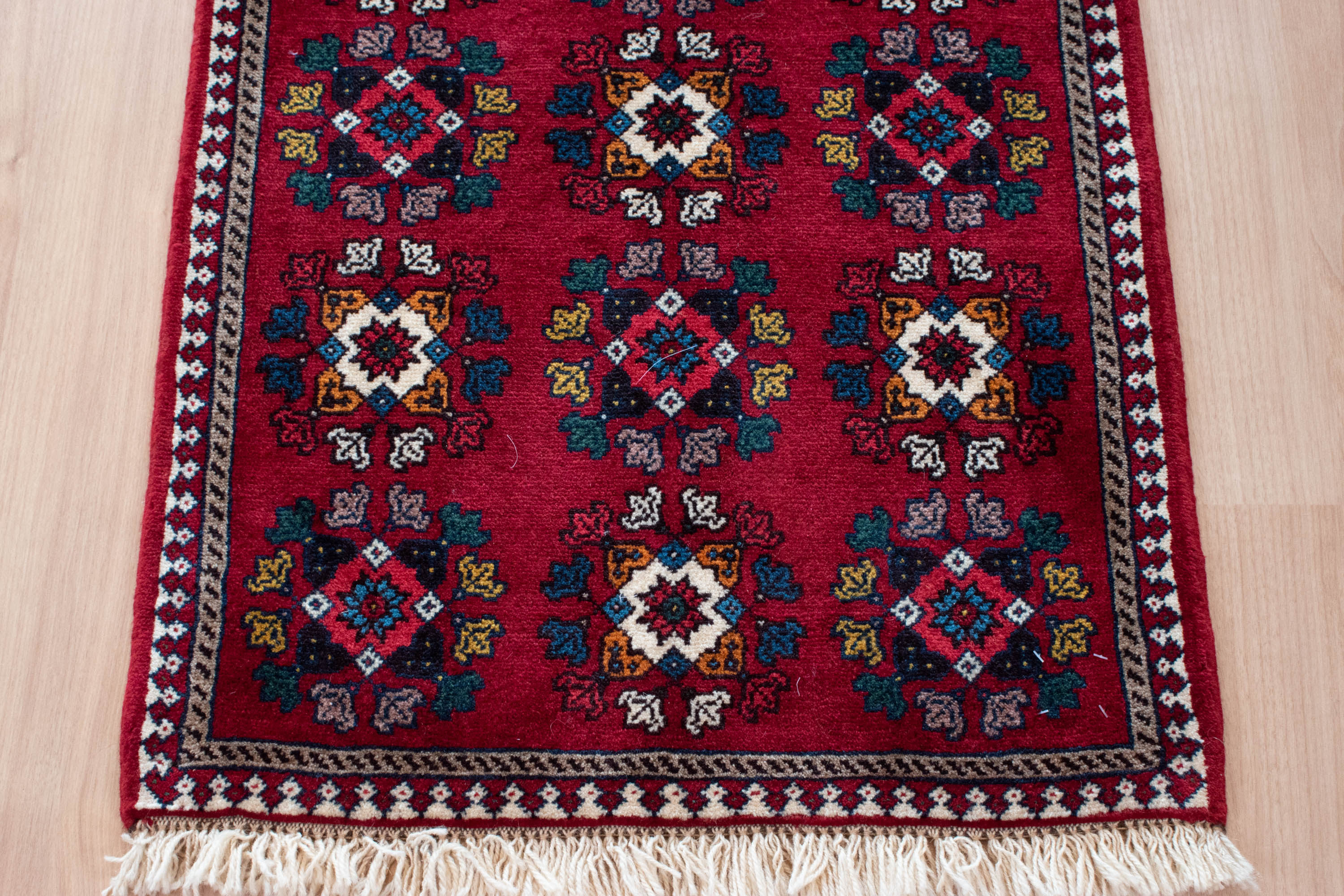 トライバルラグ イラン産 ヤラメ<br> 玄関マットサイズ 99×60