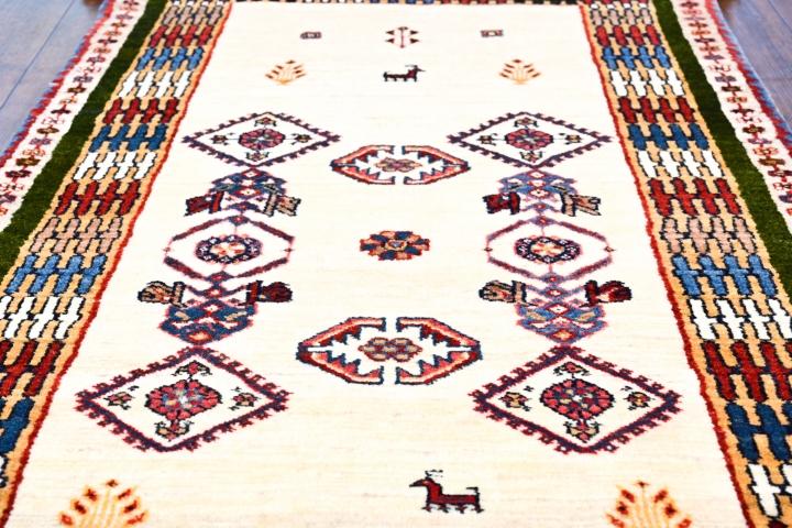 ギャッベ イラン産 <br>ロングサイズ 153×79<br>【商品番号: 36375】