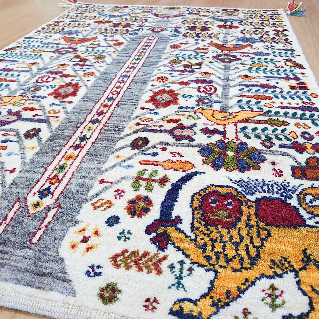ギャッベ イラン産<br>玄関マットサイズ 124×83