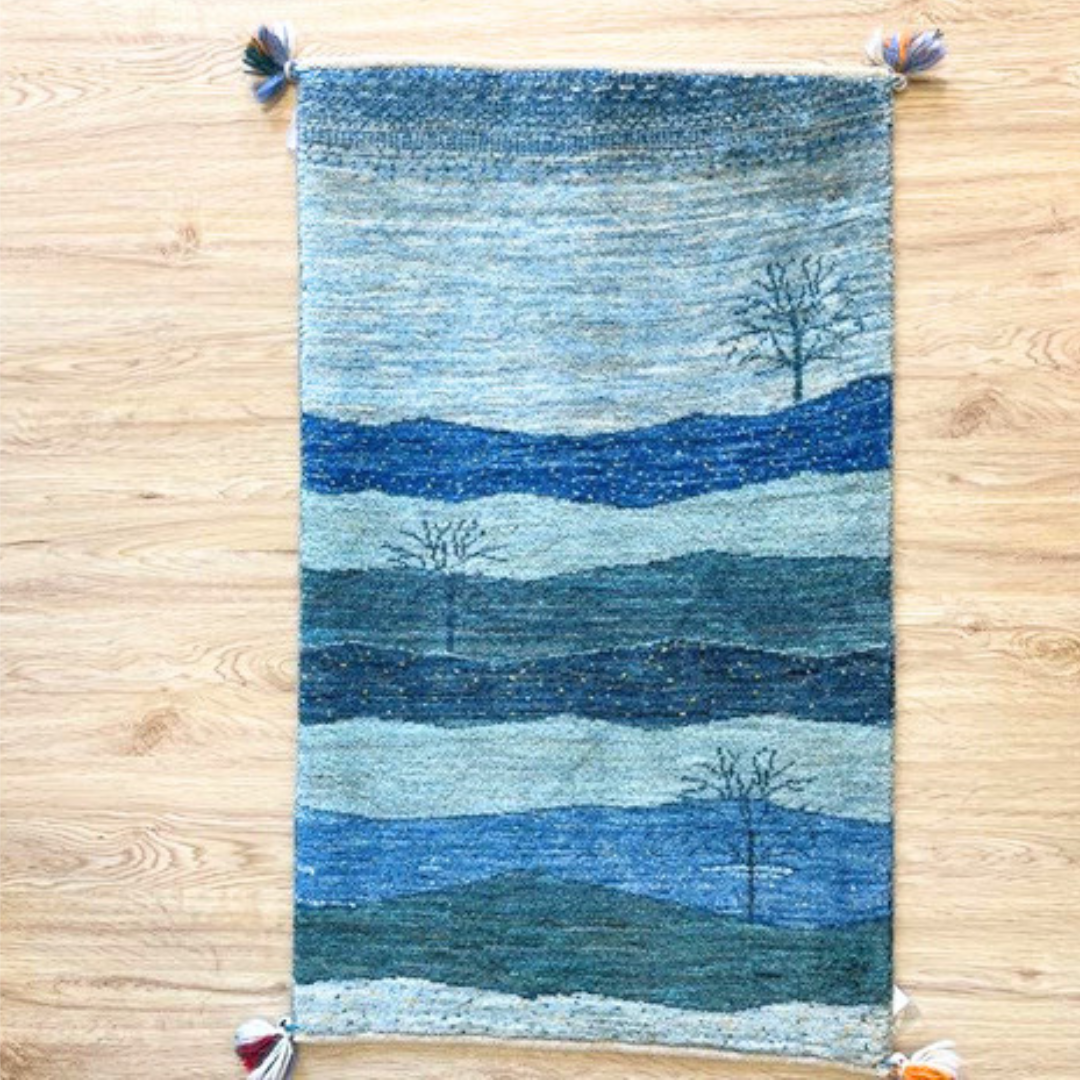 ギャッベ イラン産<br>玄関マットサイズ 93✕55