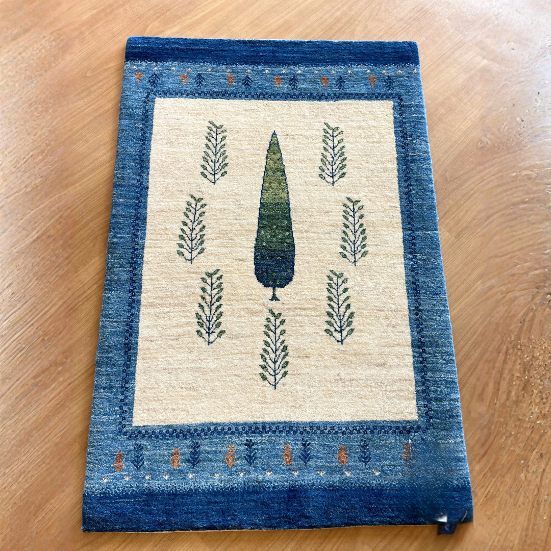 ギャッベ イラン産<br>玄関マットサイズ 127×85