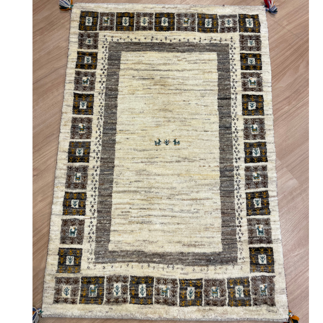 ギャッベ イラン産<br>玄関マットサイズ 126×84