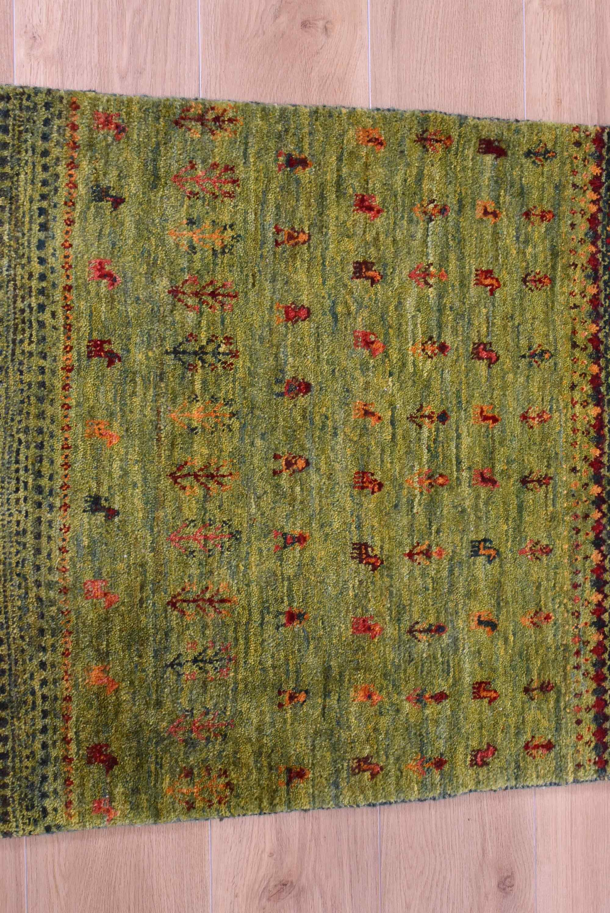 ギャッベ イラン産<br>玄関マットサイズ 98✕72