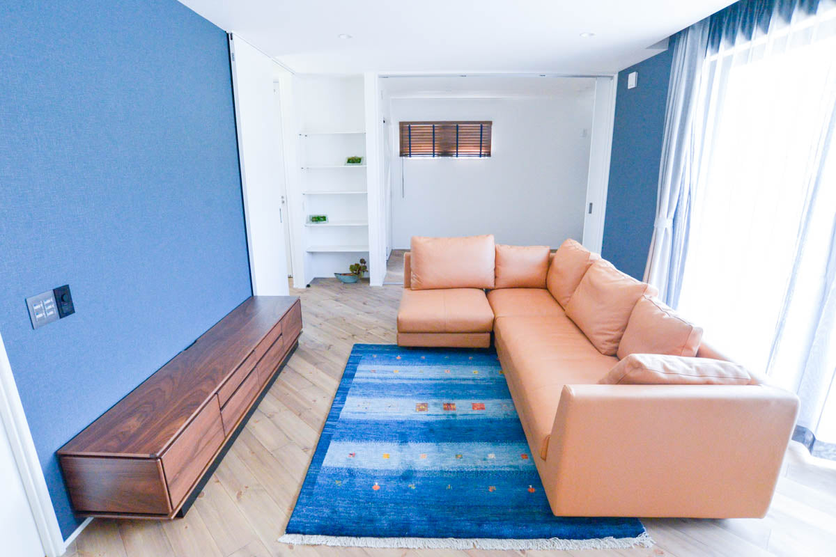 ギャッベ 青 クール