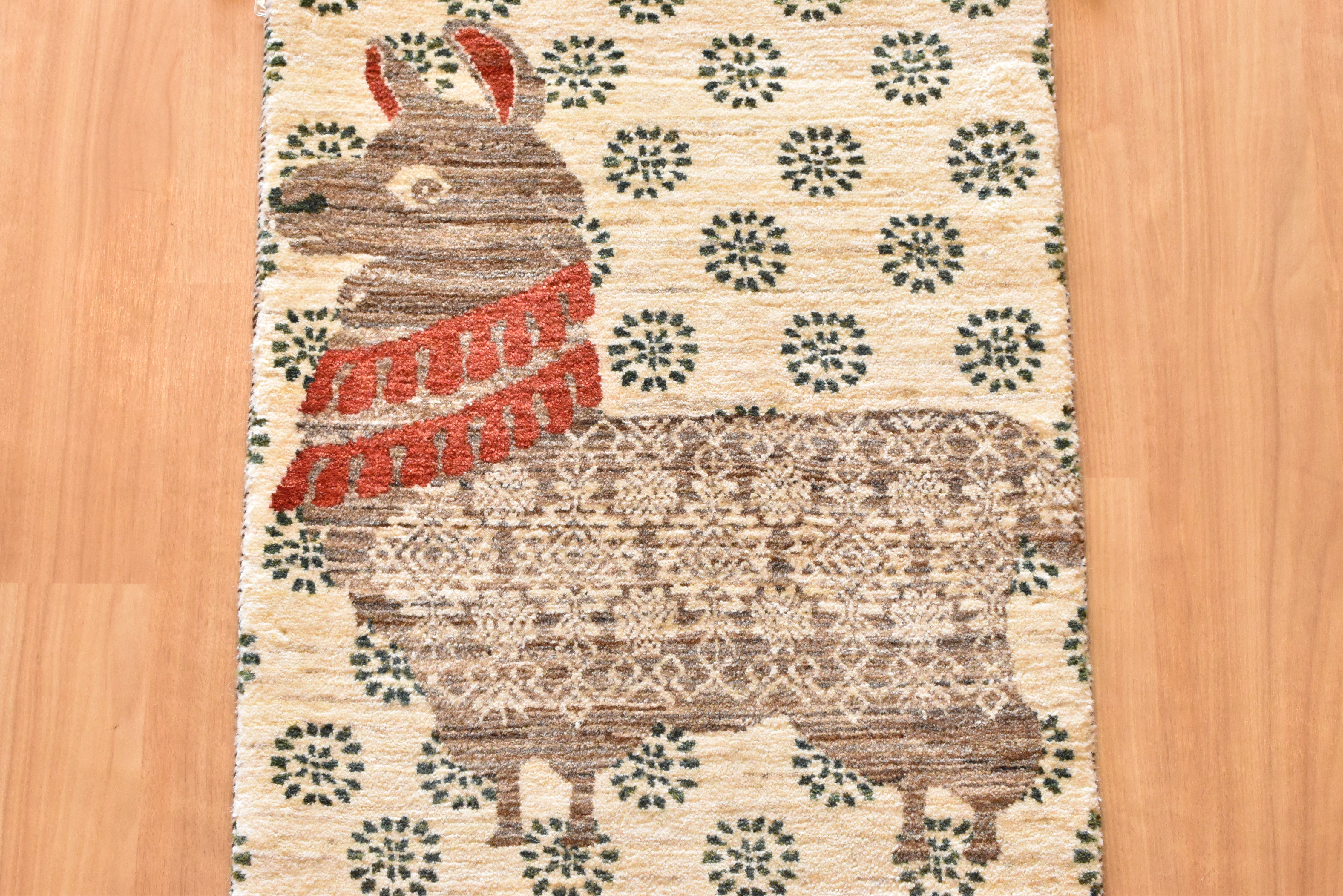 ギャッベ イラン産<br>玄関マットサイズ 92✕62