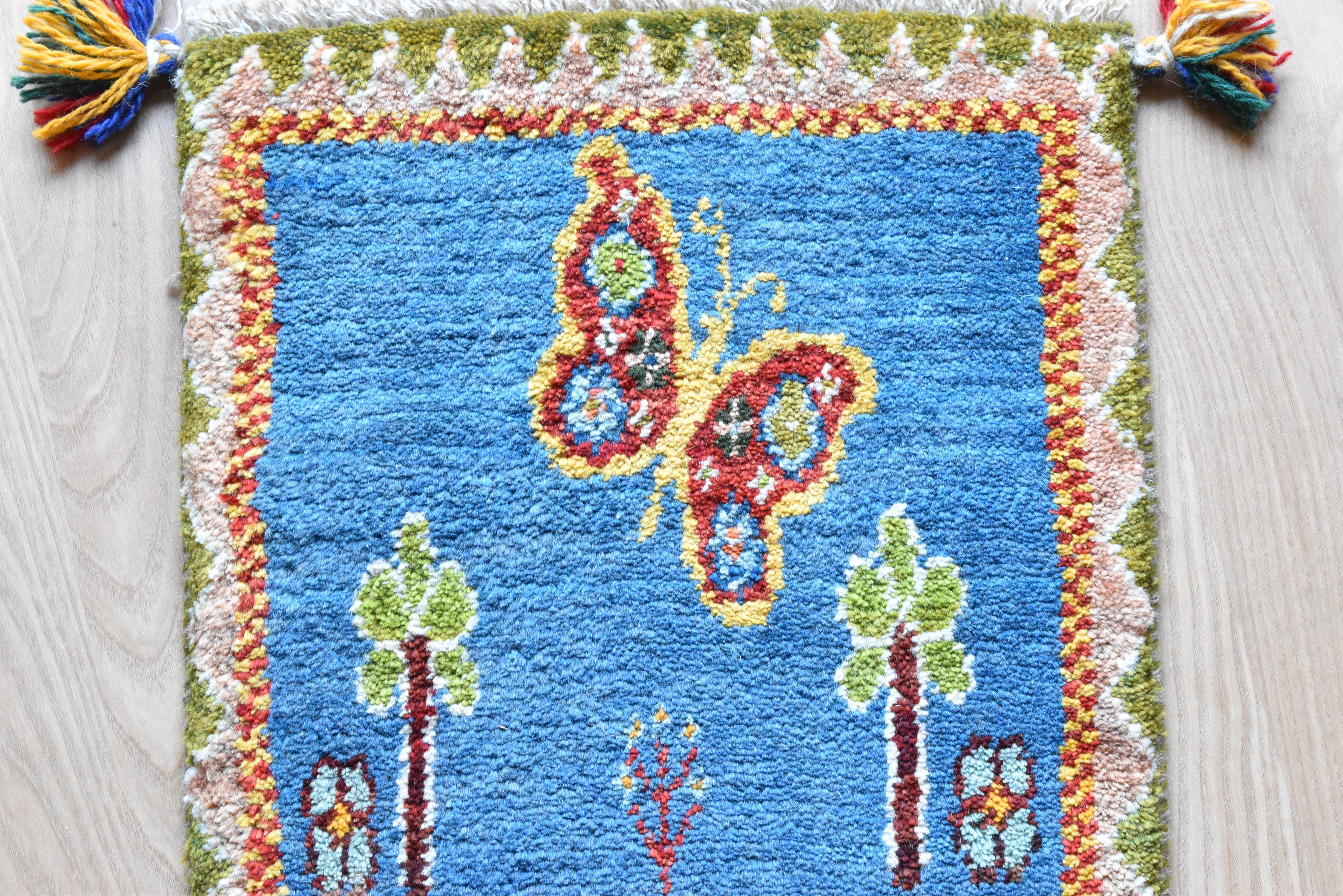 ギャッベ イラン産 <br>座布団サイズ 39×41