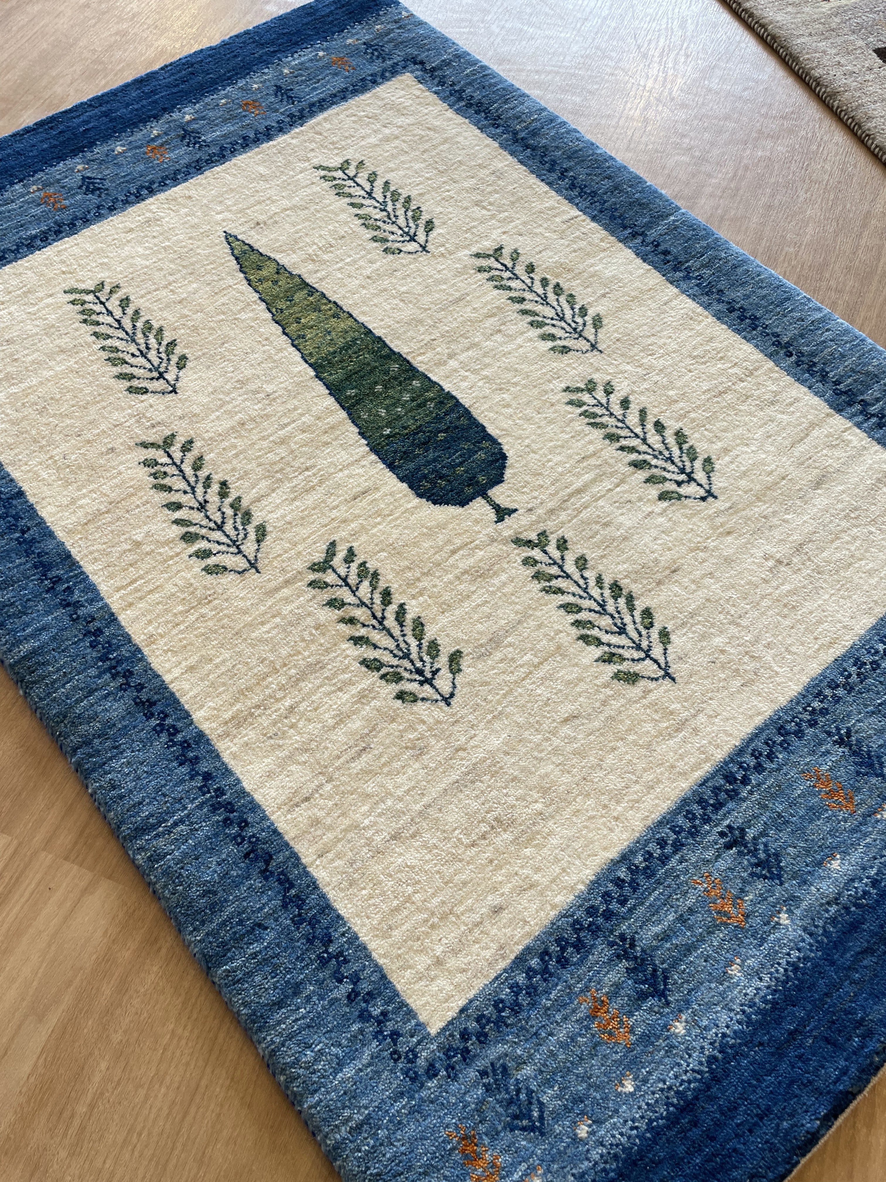 ギャッベ イラン産<br>玄関マットサイズ 127×85