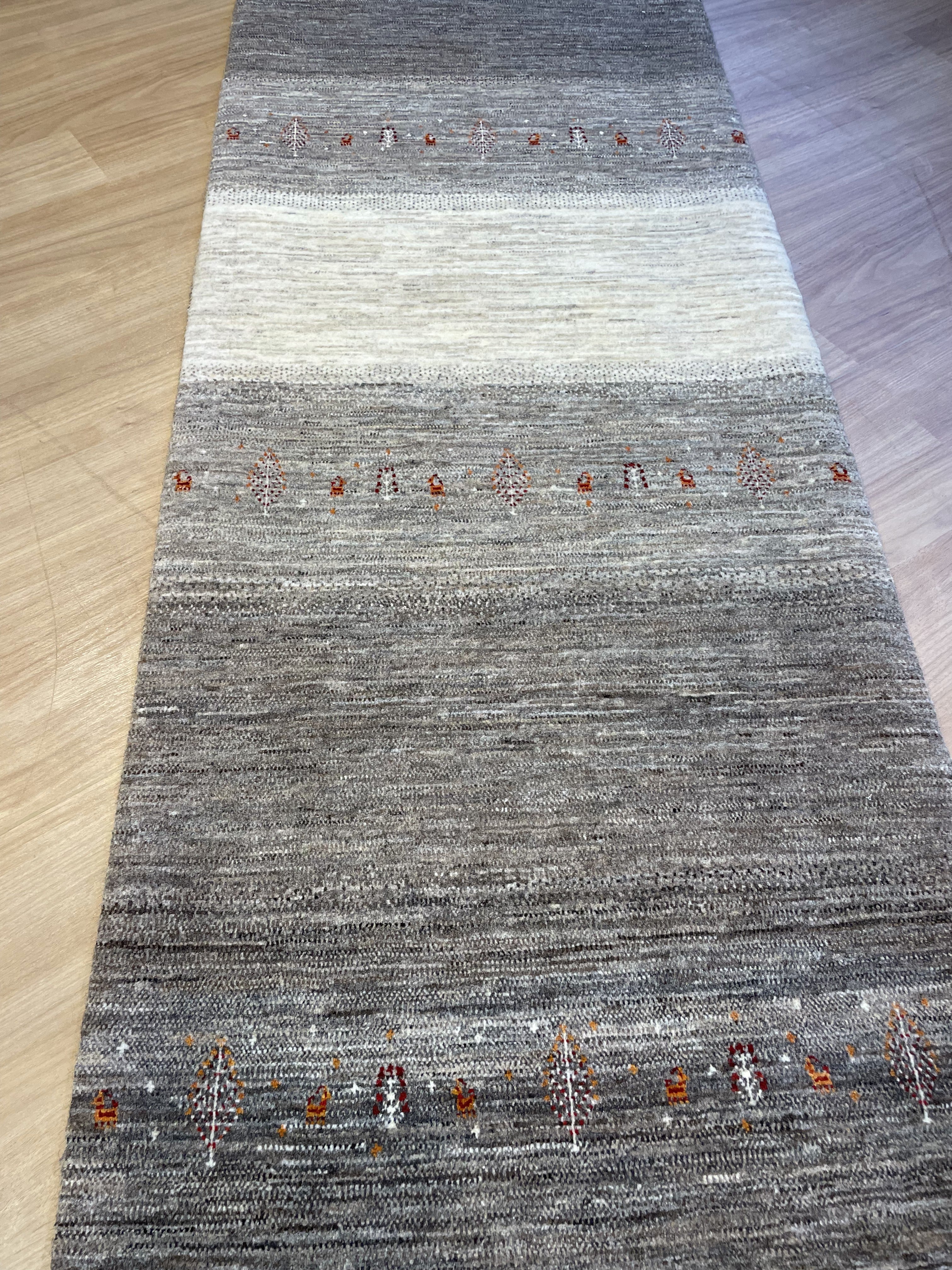 ギャッベ イラン産 <br>ロングサイズ225×78