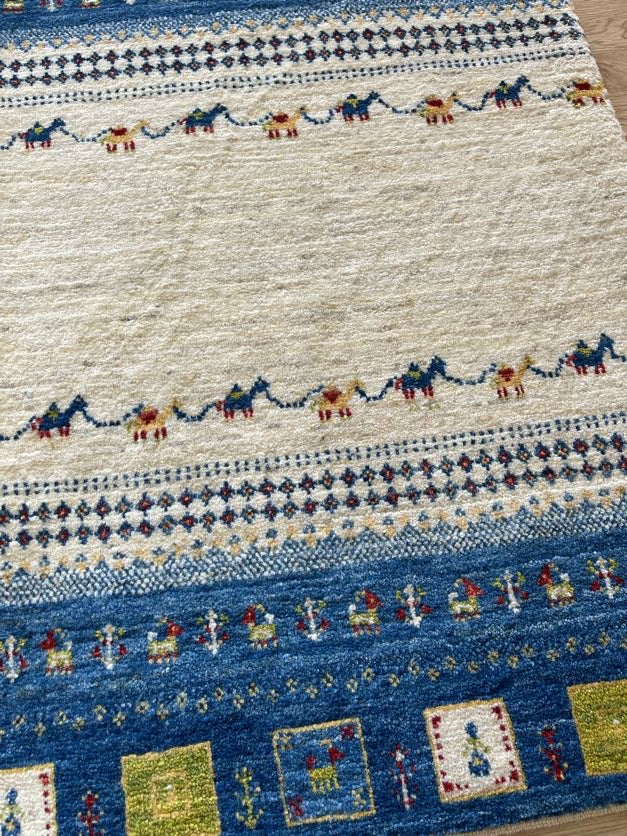 ギャッベ イラン産<br>玄関マットサイズ 93✕62