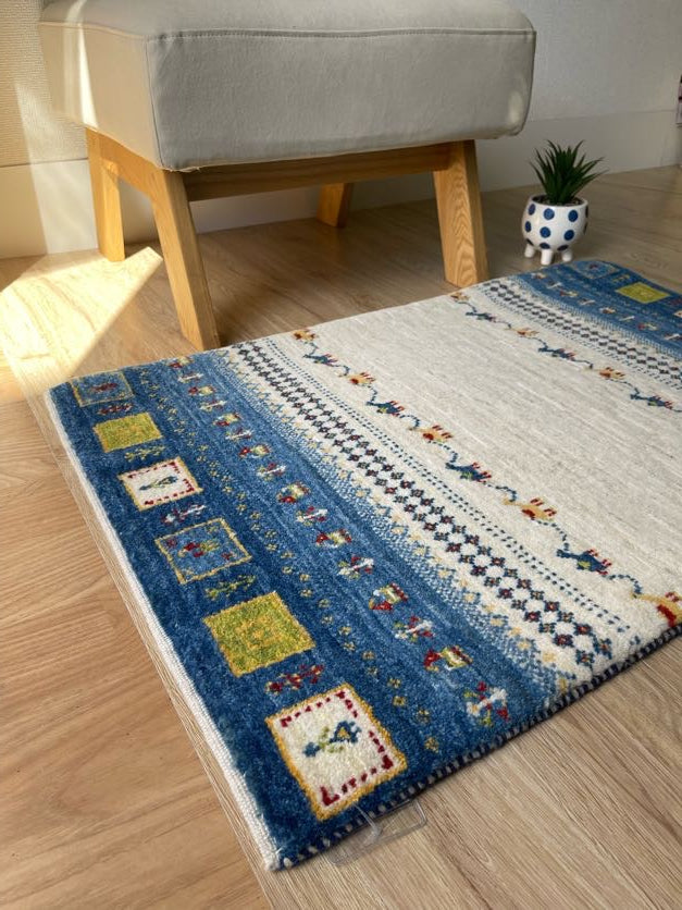 ギャッベ イラン産<br>玄関マットサイズ 93✕62