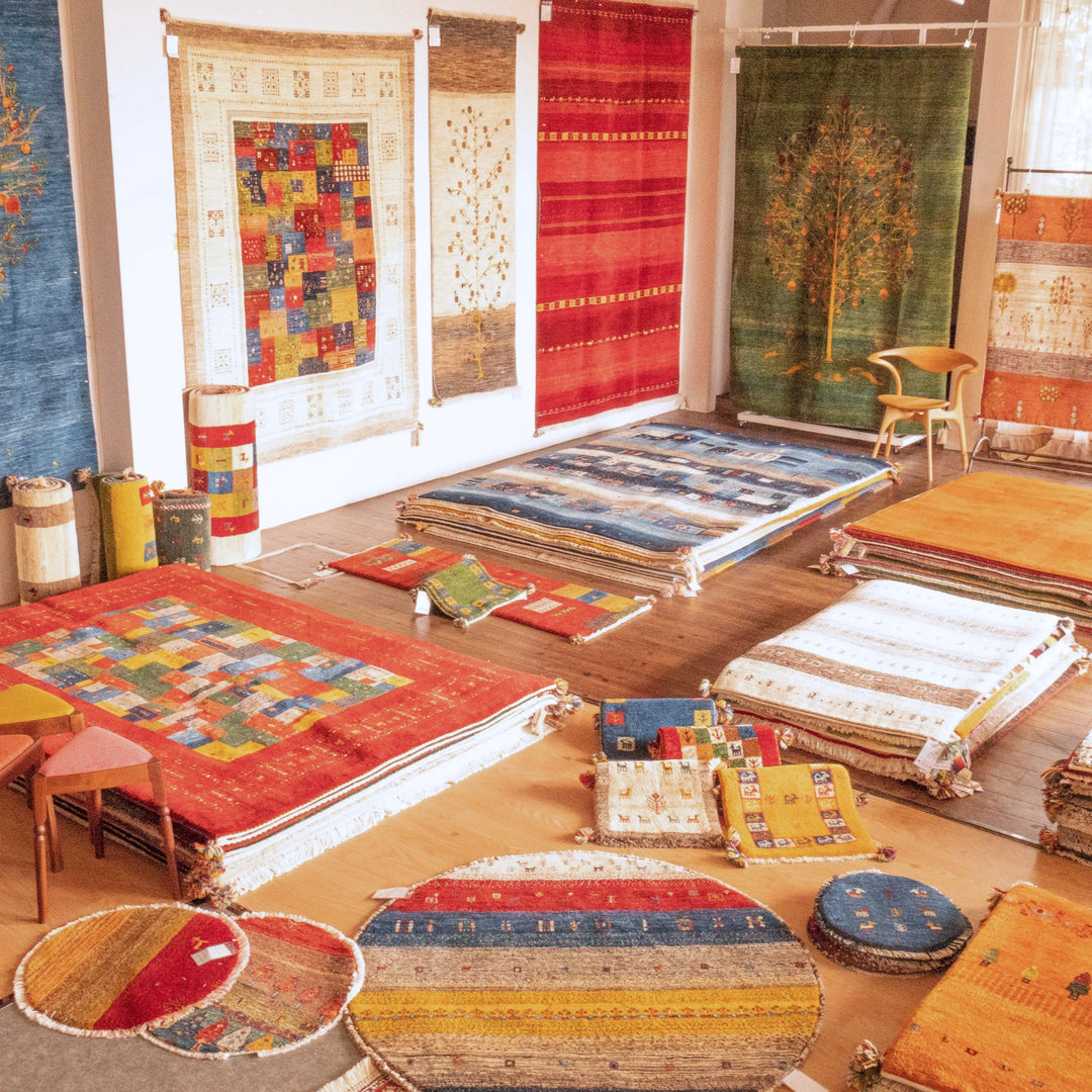 ギャッベ イラン産<br>玄関マットサイズ 89✕62