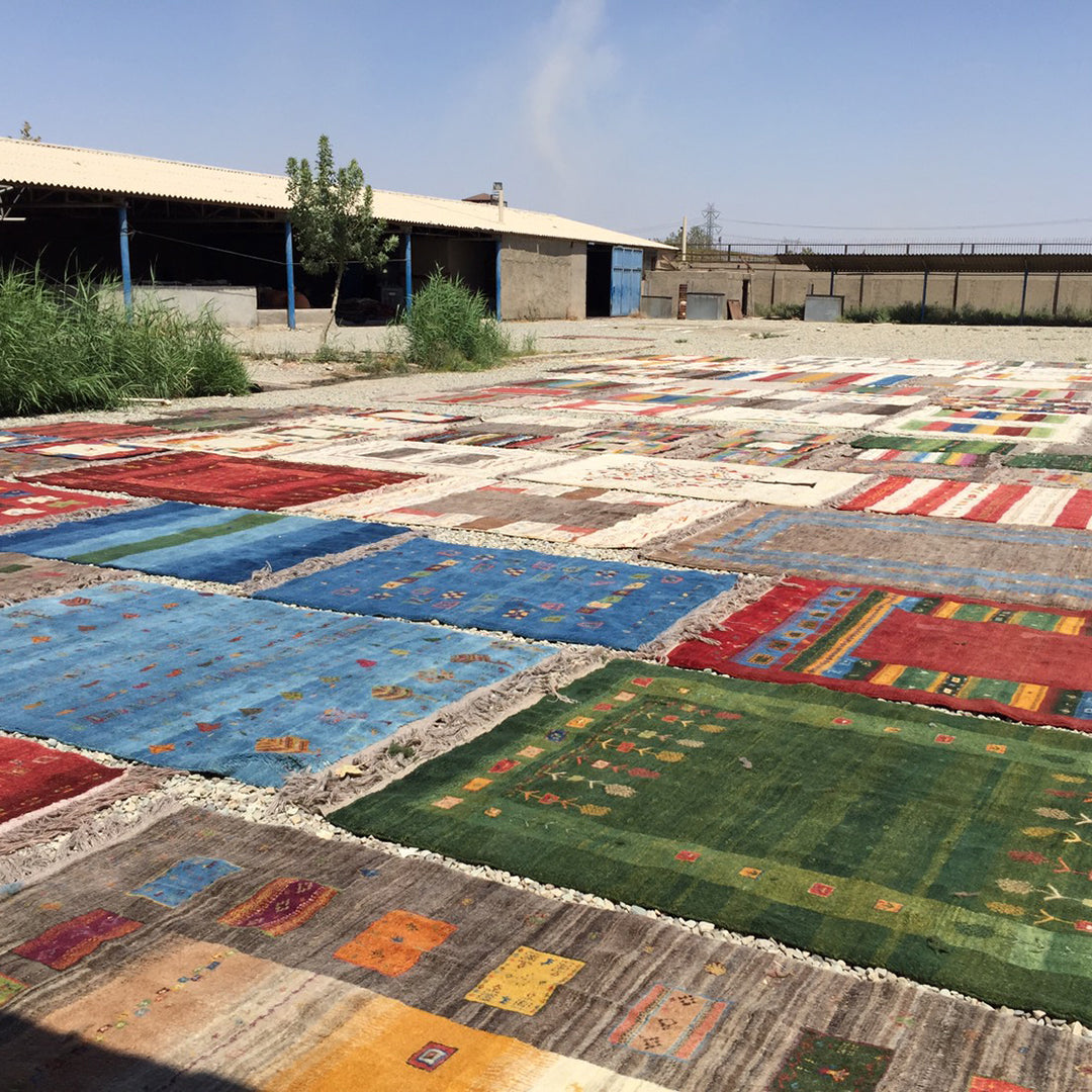 ギャッベ イラン産<br>玄関マットサイズ 89✕62