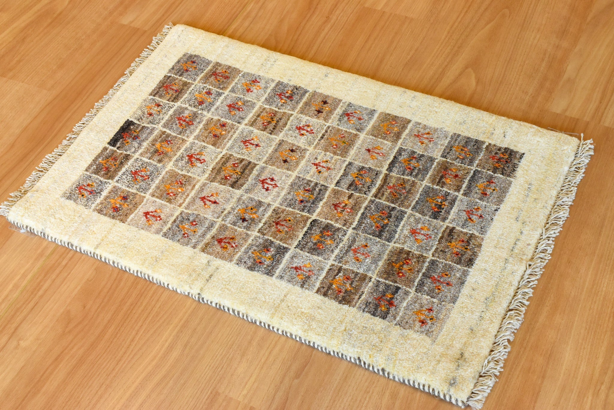 ギャッベ イラン産 <br>玄関マットサイズ<br>サイズ:約58×88<br>【商品番号:9958】