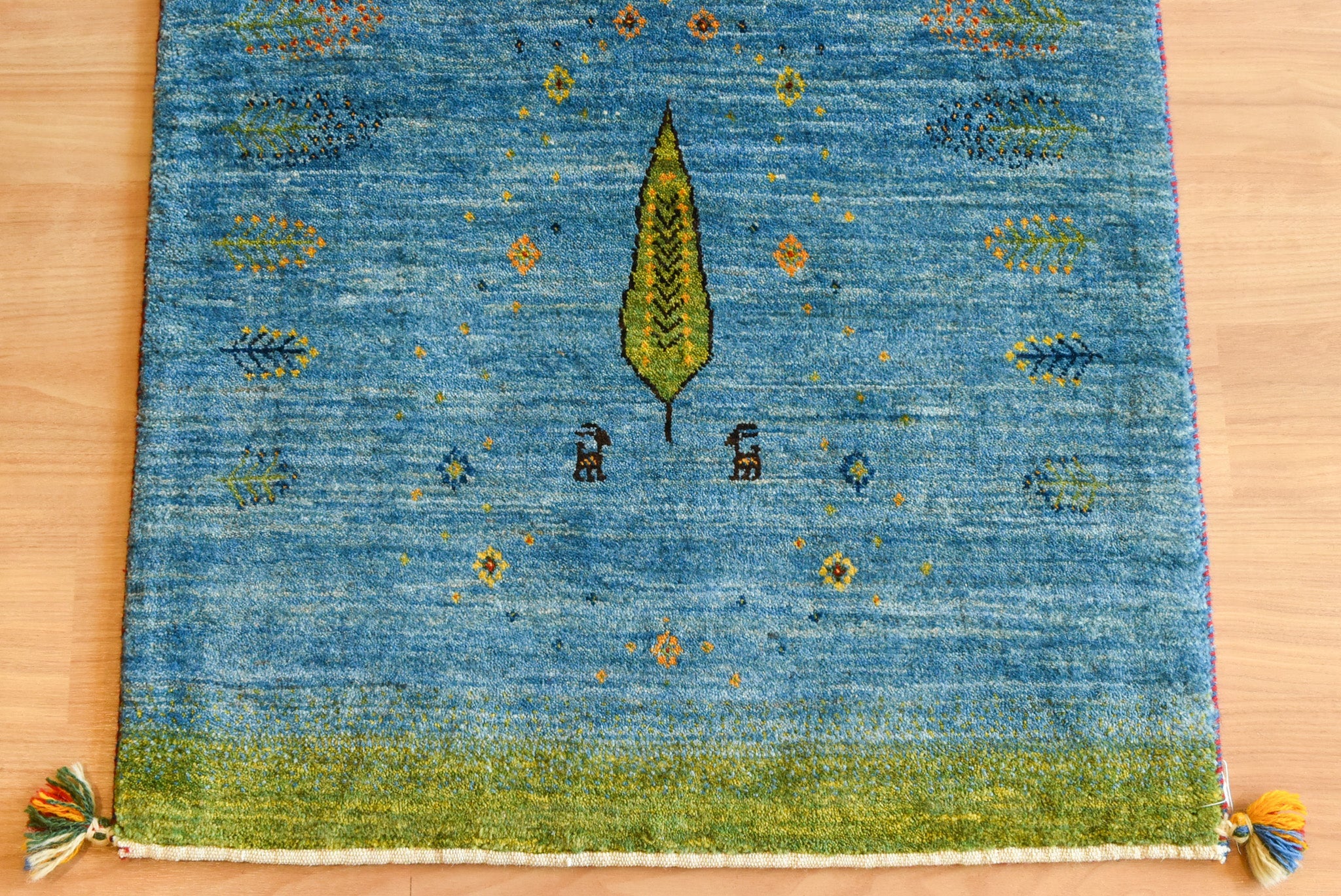 ギャッベ イラン産 <br>玄関マットサイズ<br>サイズ:約81×130<br>【商品番号:6568】