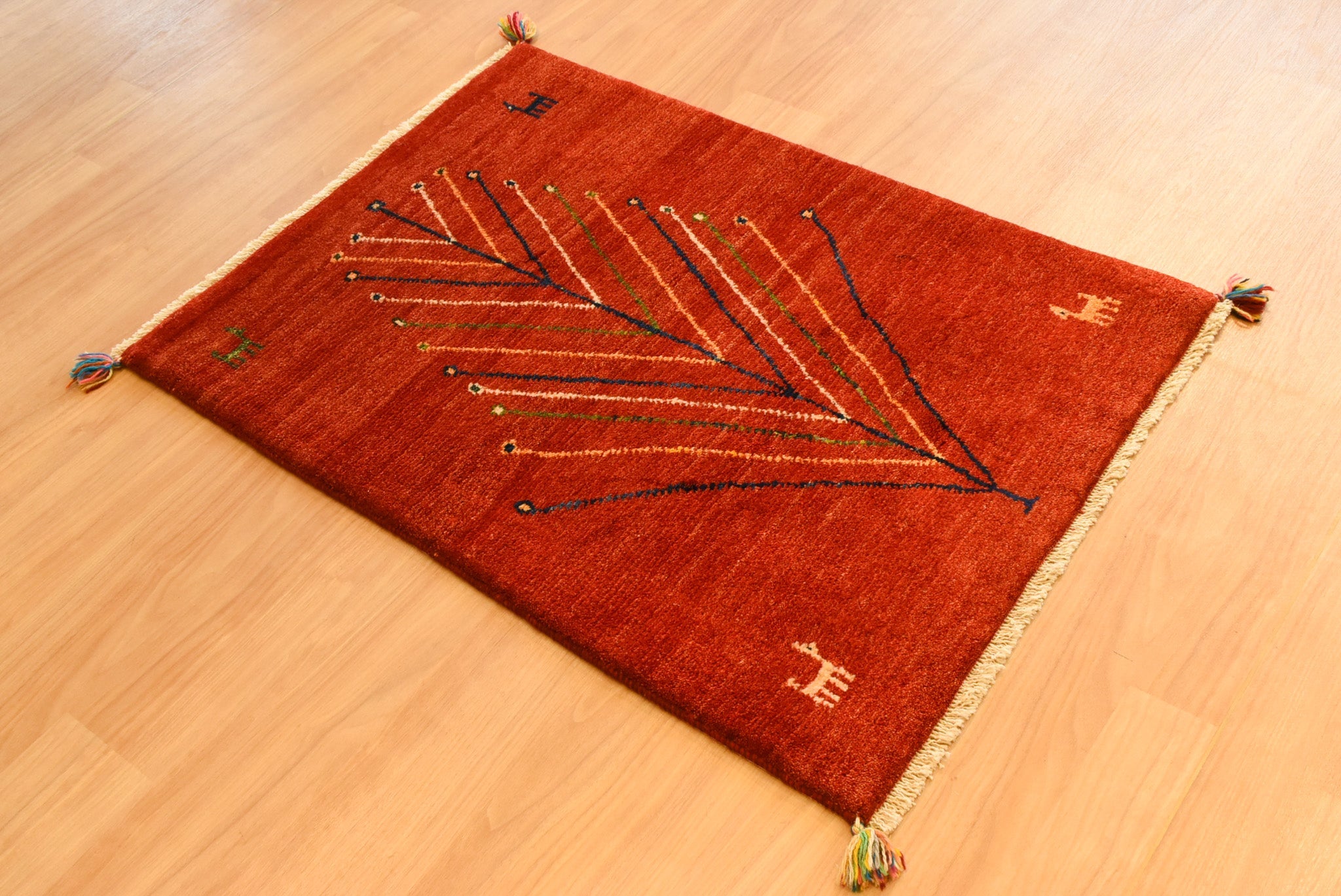 ギャッベ イラン産<br>玄関マットサイズ 81×115