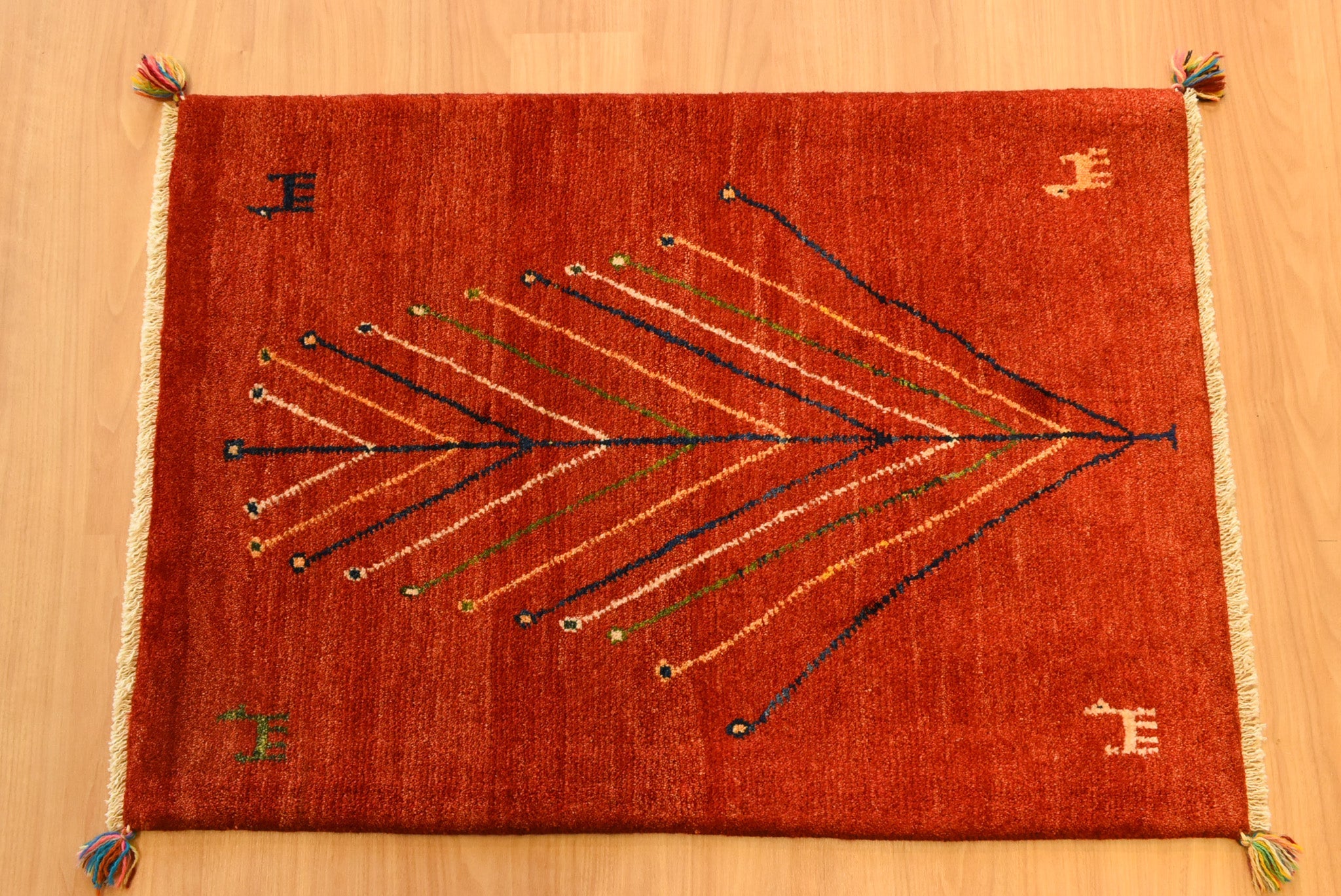 ギャッベ イラン産<br>玄関マットサイズ 81×115