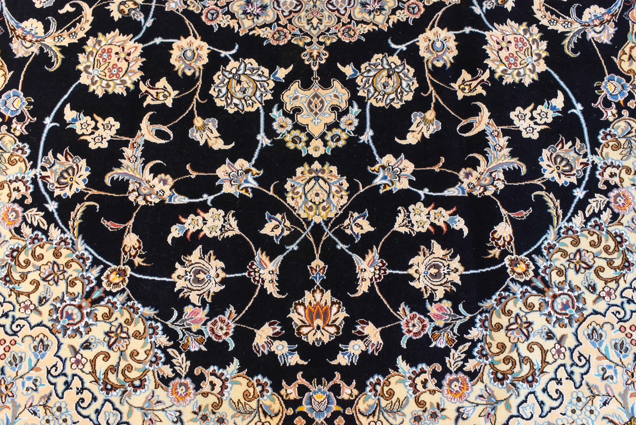 ペルシャ絨毯 イラン ナイン産<br>リビングサイズ 200×310