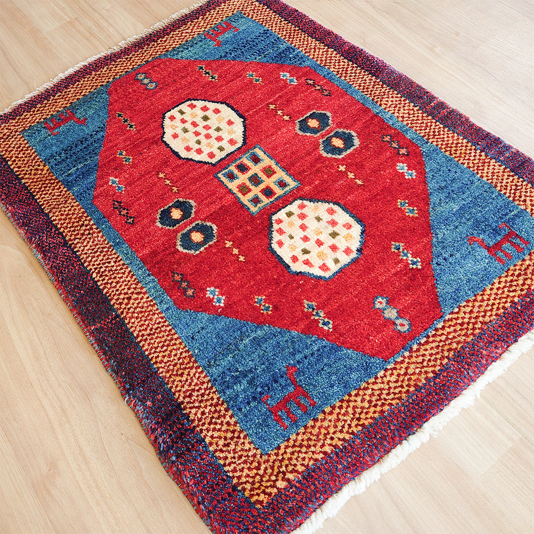 ギャッベ イラン産<br>玄関マットサイズ 96×73
