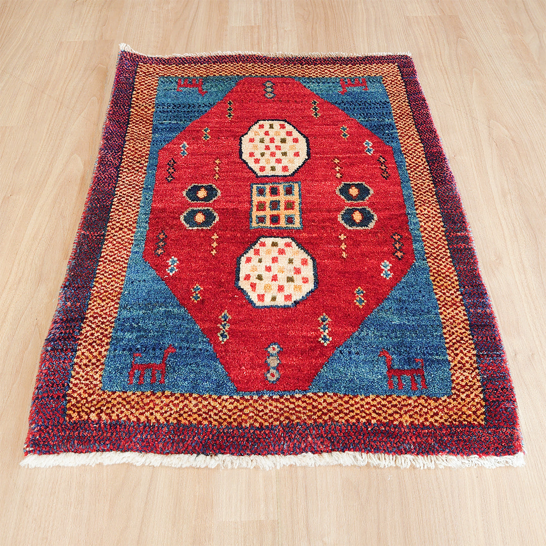 ギャッベ イラン産<br>玄関マットサイズ 96×73