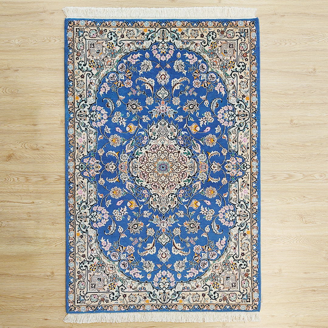 ペルシャ絨毯 イラン ナイン産<br>玄関マットサイズ 157×105