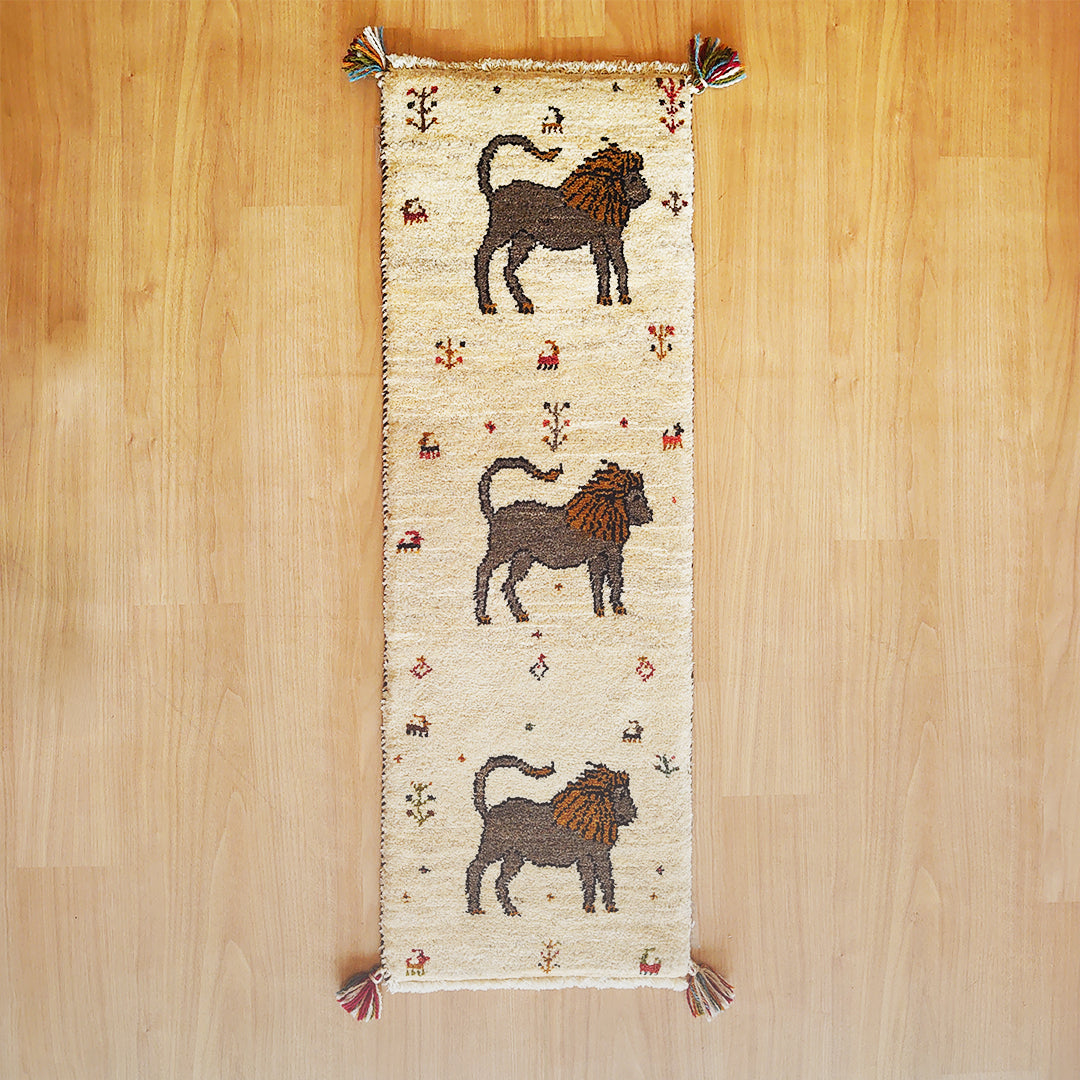 ギャッベ　イラン産 <br>ロングサイズ 119×41