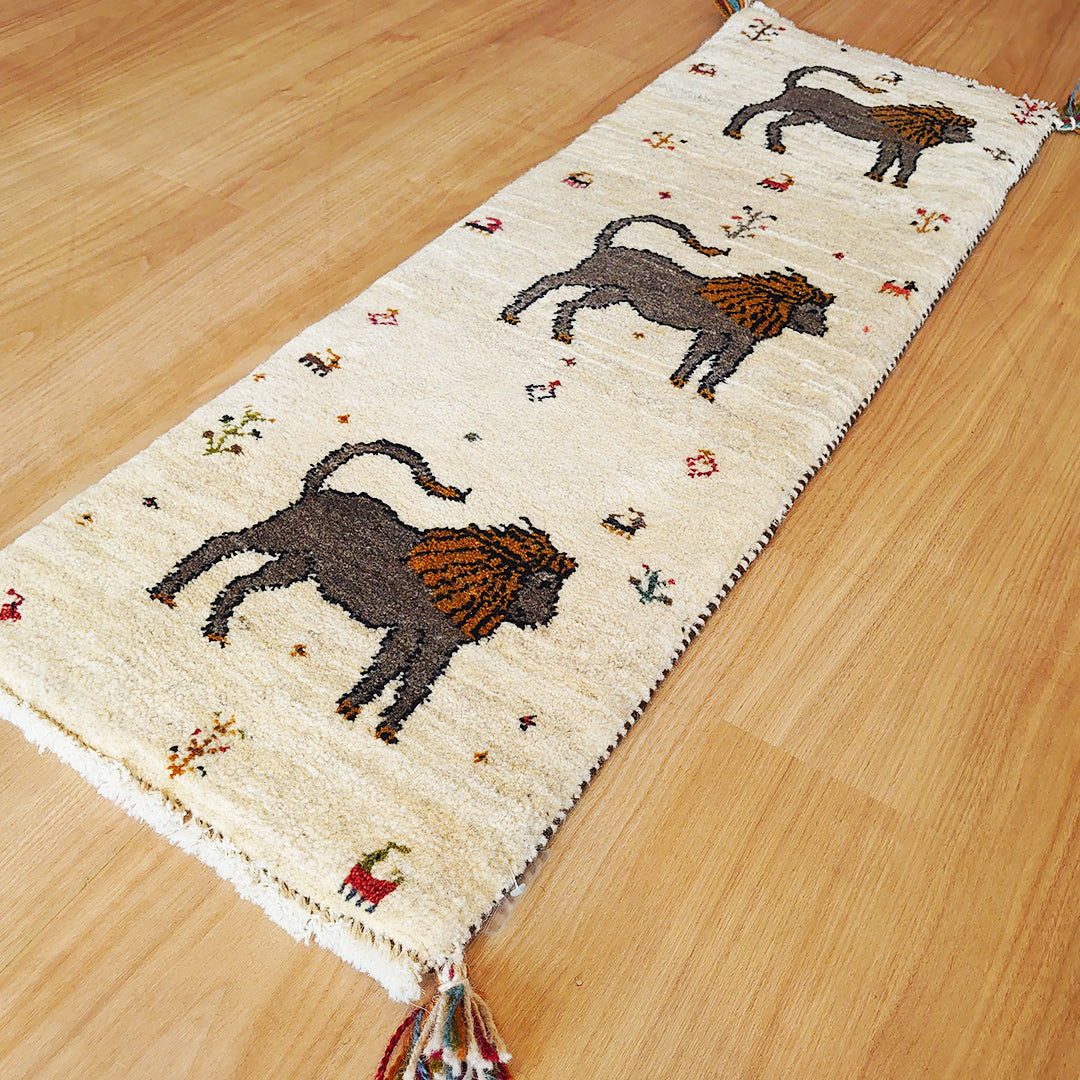 ギャッベ　イラン産 <br>ロングサイズ 119×41