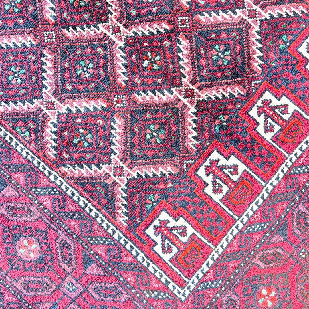 トライバルラグ<br>イラン産 バルーチ<br>リビングサイズ 224×116