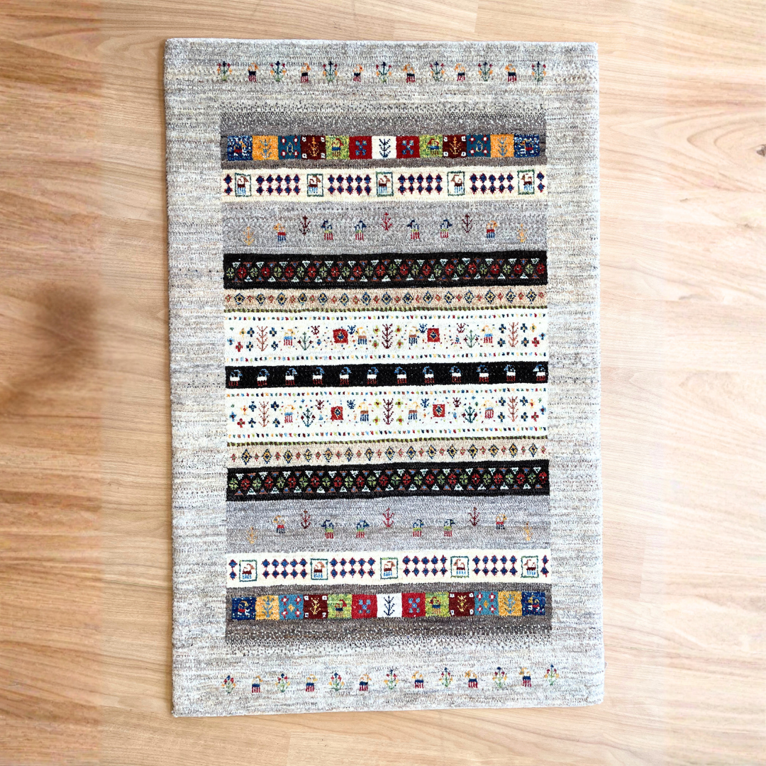 ギャッベ イラン産<br>玄関マットサイズ 128×82