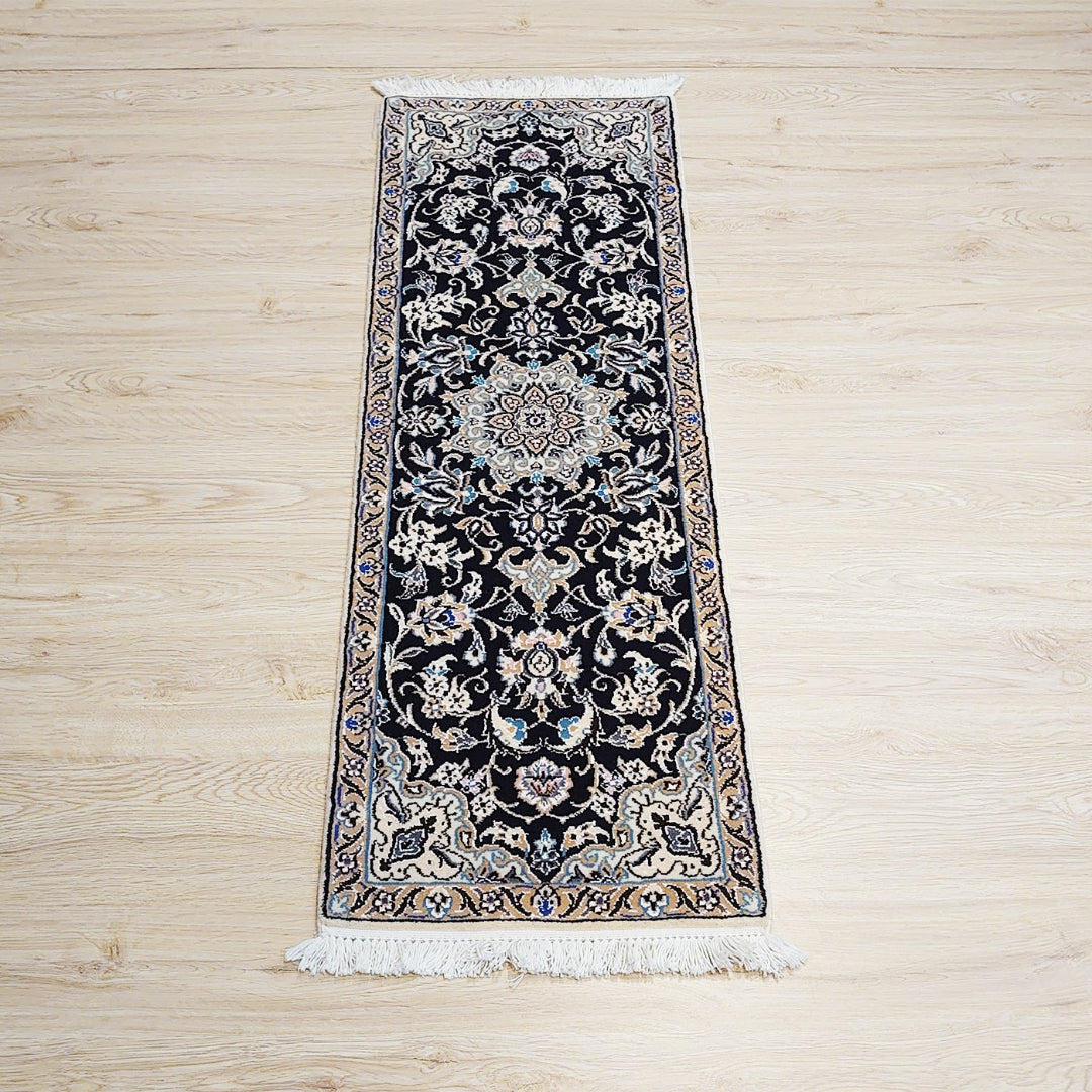 ペルシャ絨毯 イラン ナイン産<br>ロングサイズ 125×40