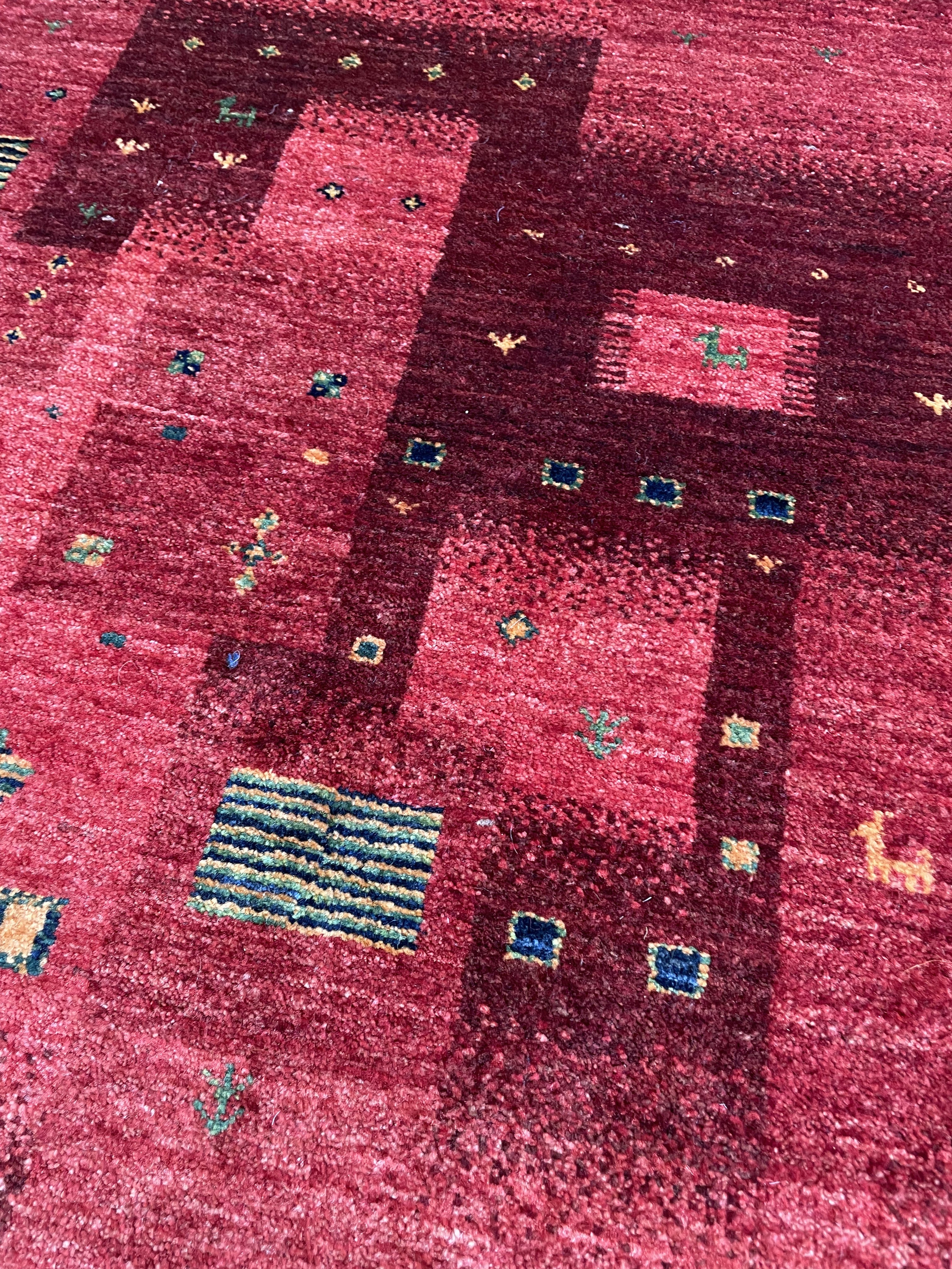 ギャッベ イラン産<br>玄関マットサイズ 132×88