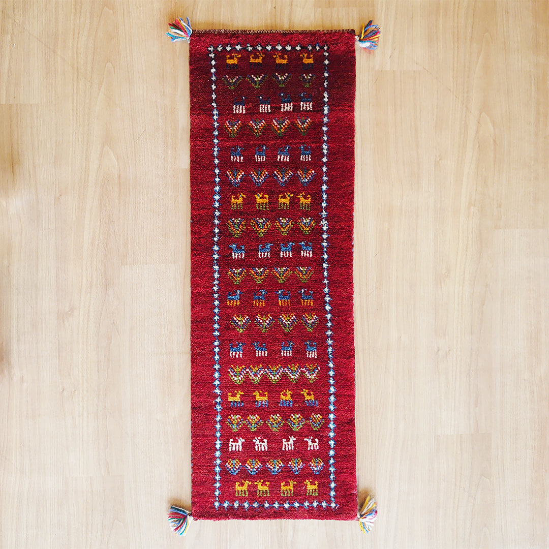 ギャッベ　イラン産 <br>ロングサイズ 120×40