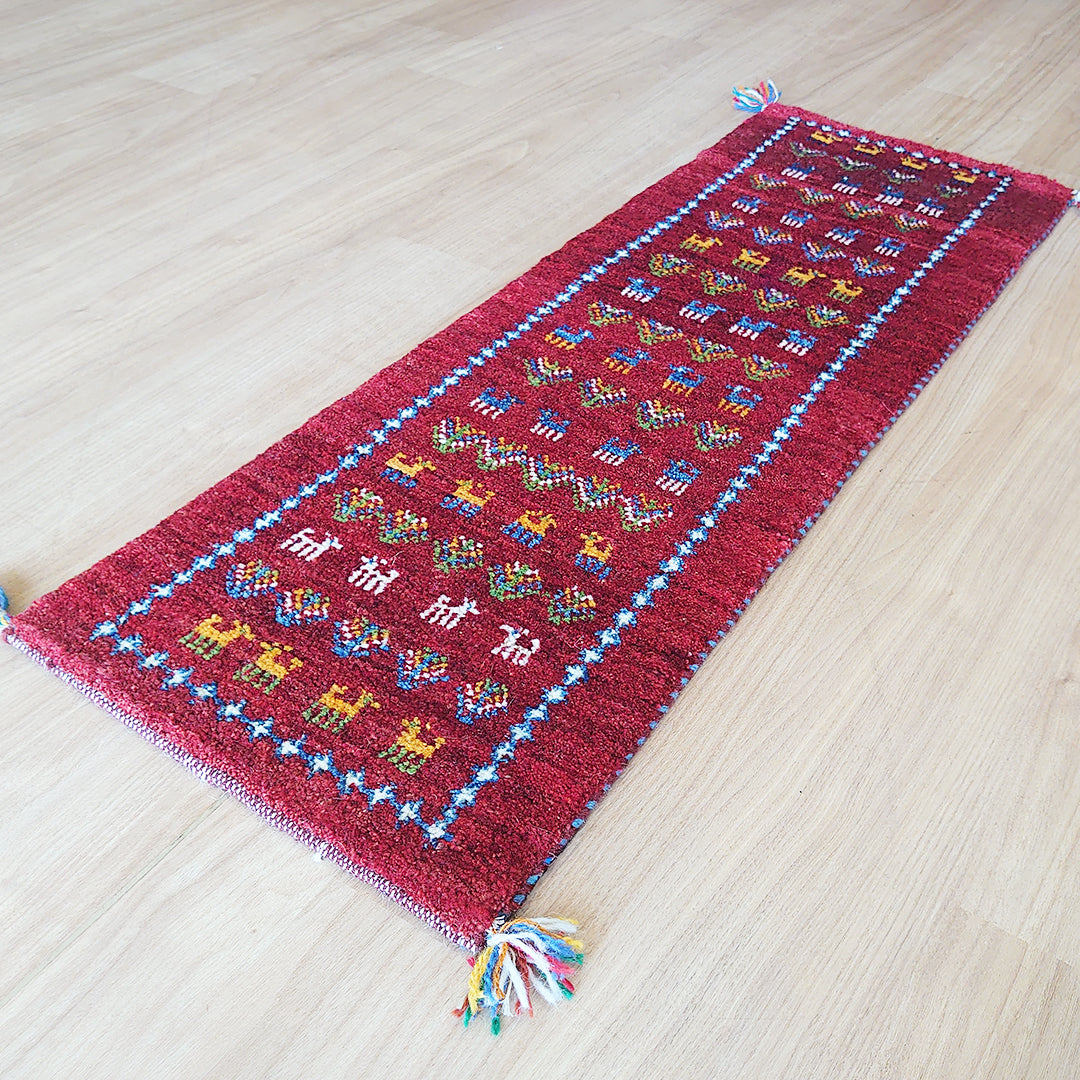 ギャッベ　イラン産 <br>ロングサイズ 120×40