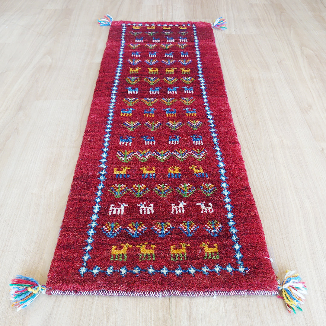 ギャッベ　イラン産 <br>ロングサイズ 120×40