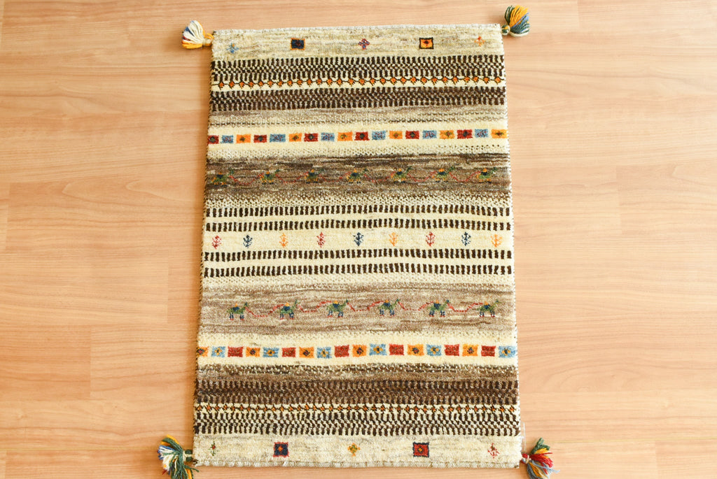 ギャッベ イラン産<br>玄関マットサイズ 62×89