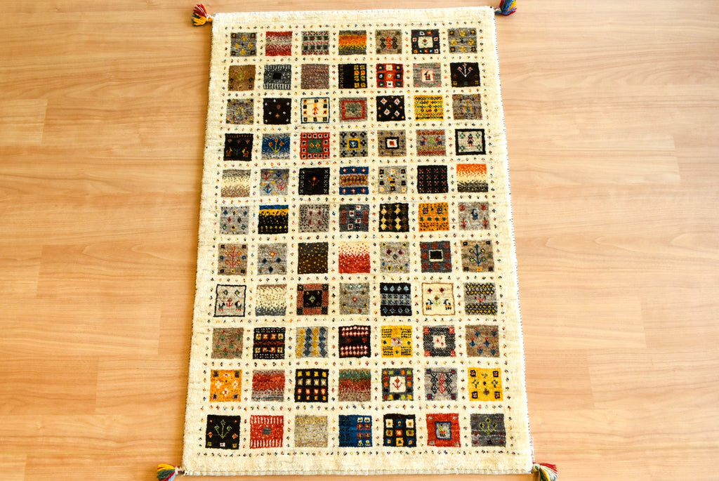 ギャッベ イラン産<br>玄関マットサイズ 85×129