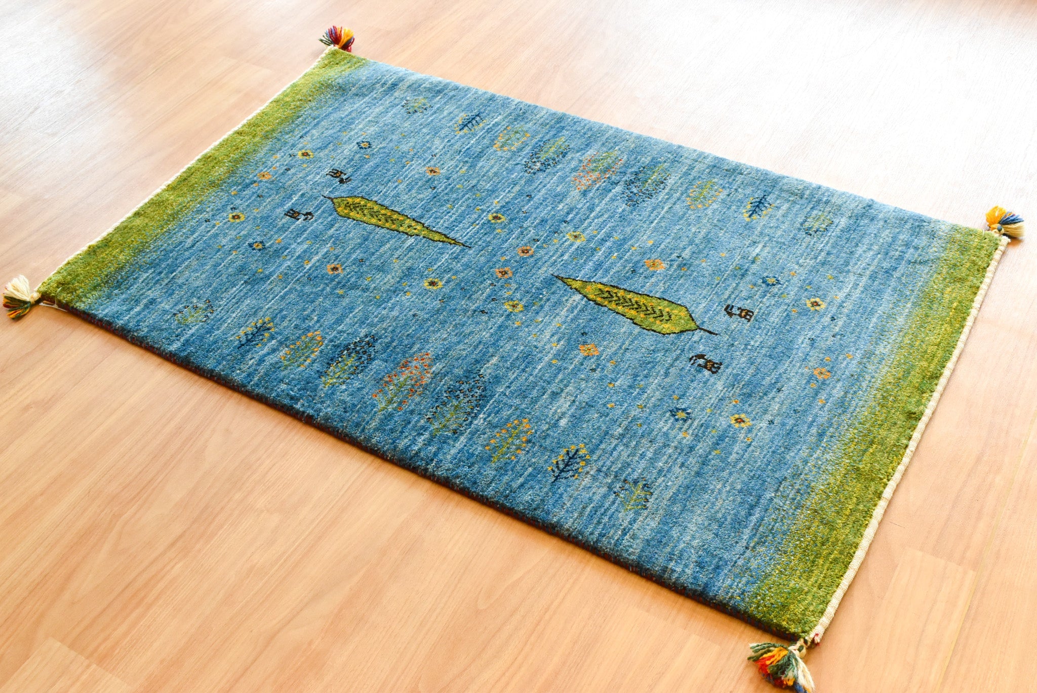 ギャッベ　イラン産 <br>玄関マットサイズ<br>ｻｲｽﾞ:約８１×１３０<br>【商品番号：6568】