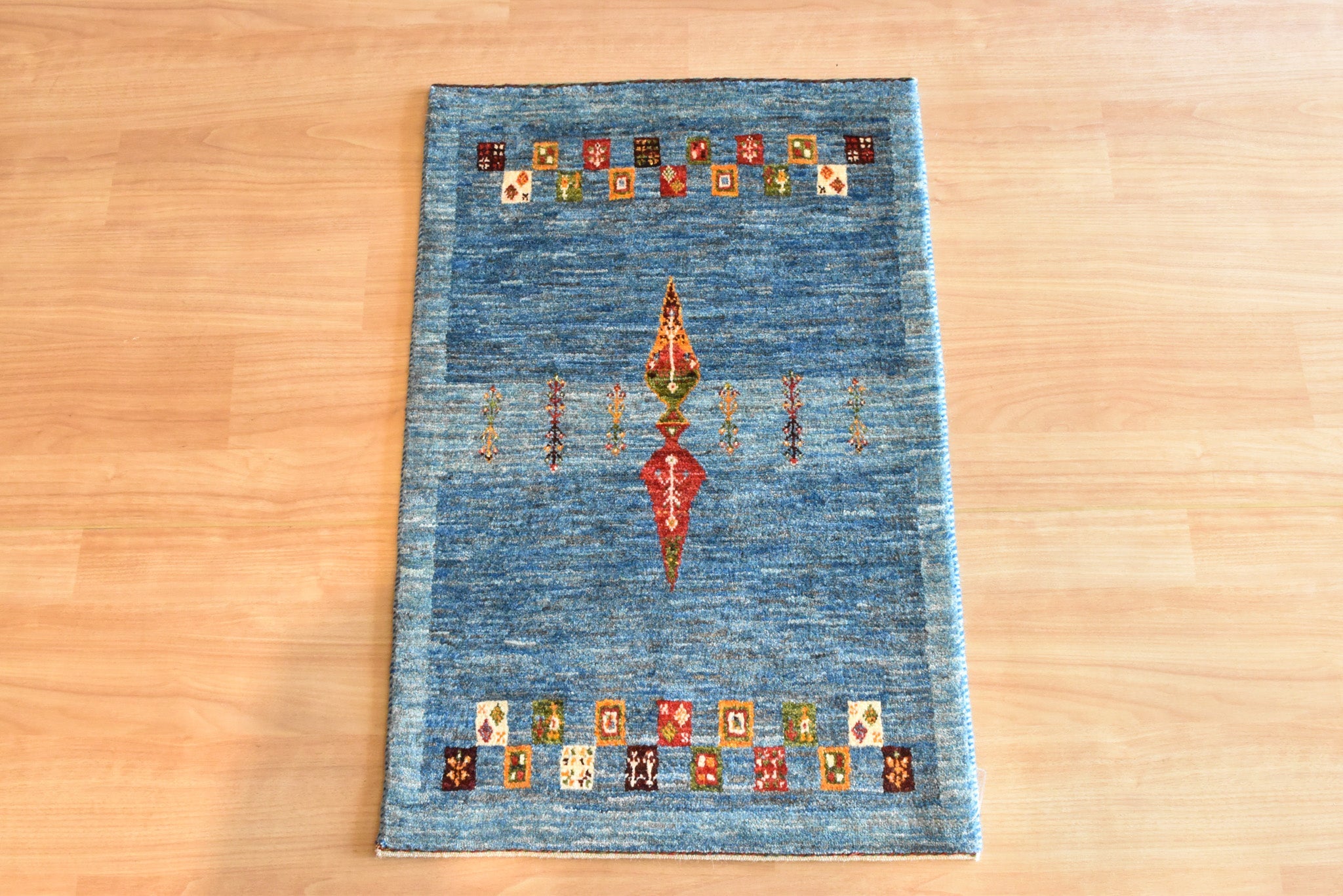 ギャッベ　イラン産 <br>玄関サイズ 96✕63×1.1<br>【商品番号：12795】
